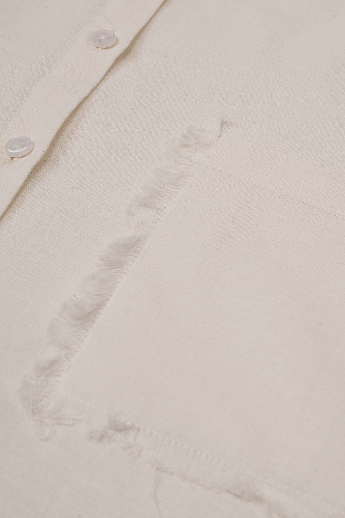 Off-White Linen Cotton Oversized Shirt