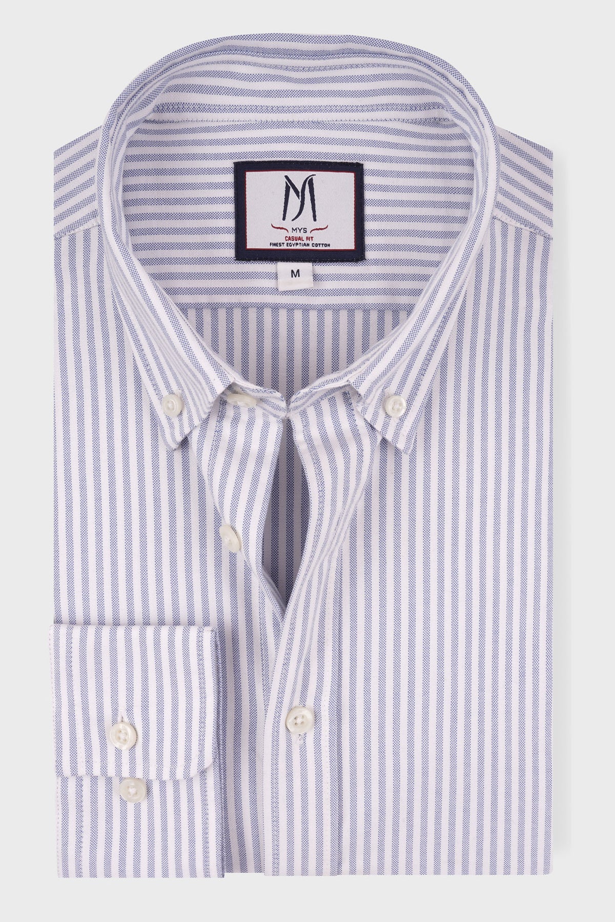 Blue Striped Oxford Button-Down Shirt