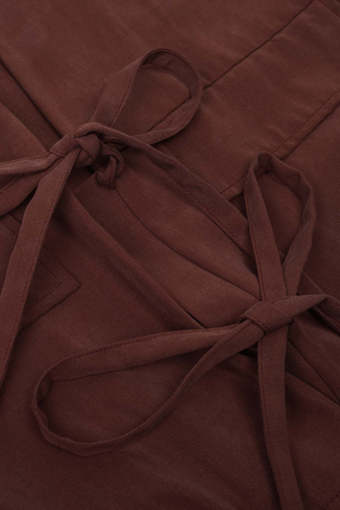Cafe Tencel Front Tie Shirt
