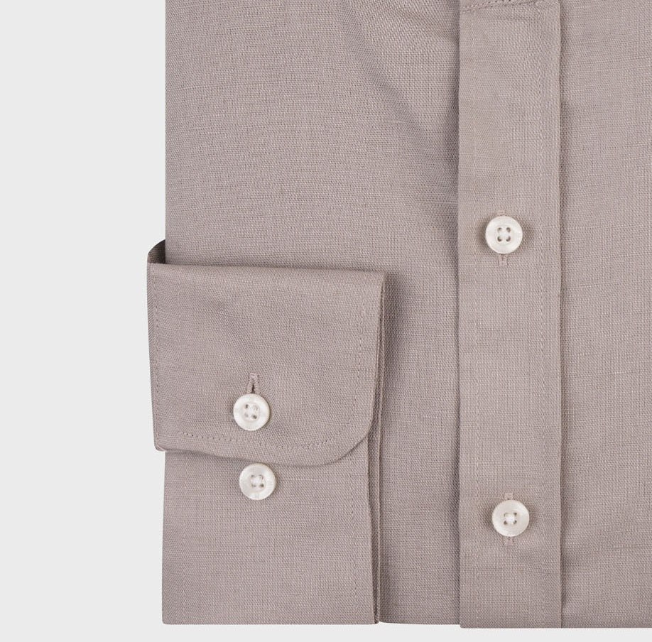 Linen Cotton Mandarin Collar Shirt
