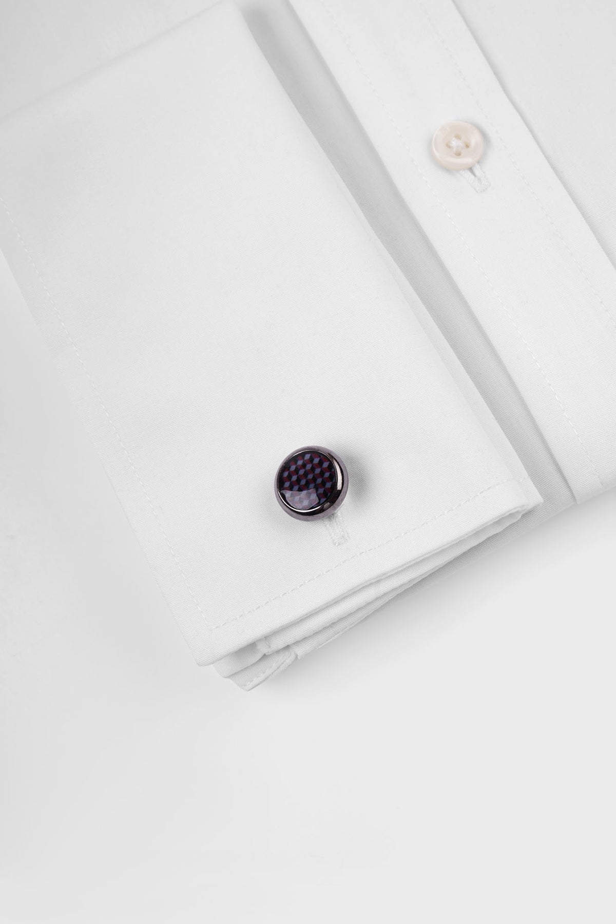 White Poplin Double Cuff Shirt - Slim Fit