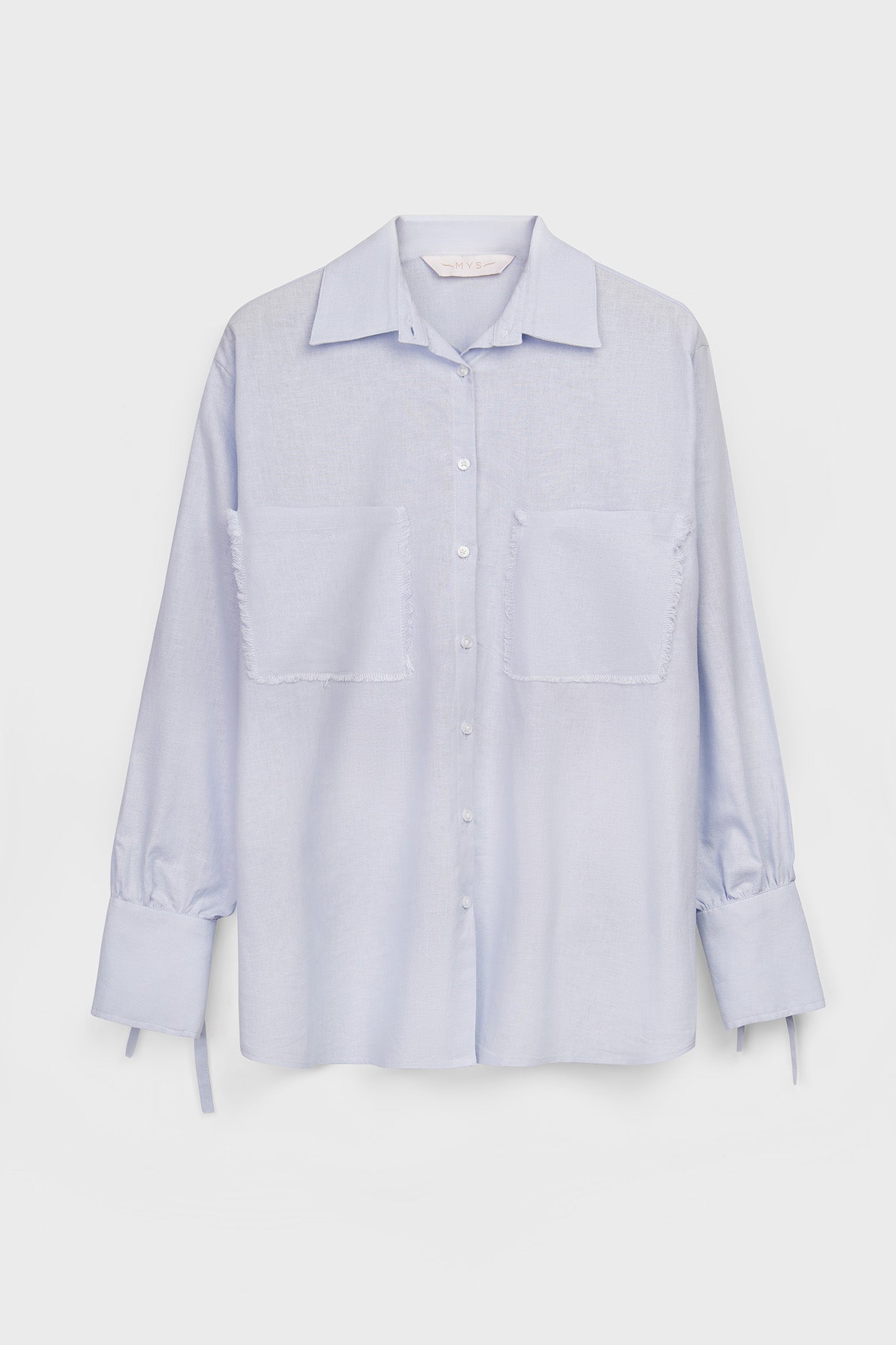 Light Blue Linen Cotton Oversized Shirt