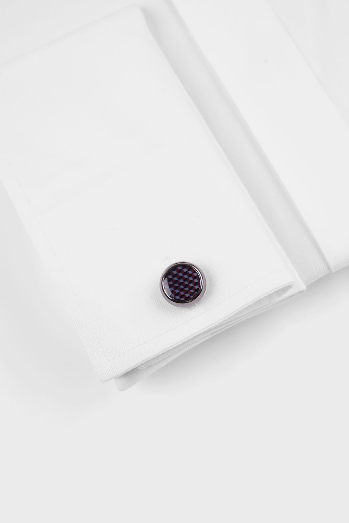 White Hidden Placket Tuxedo Stretch Poplin Shirt - Regular Fit