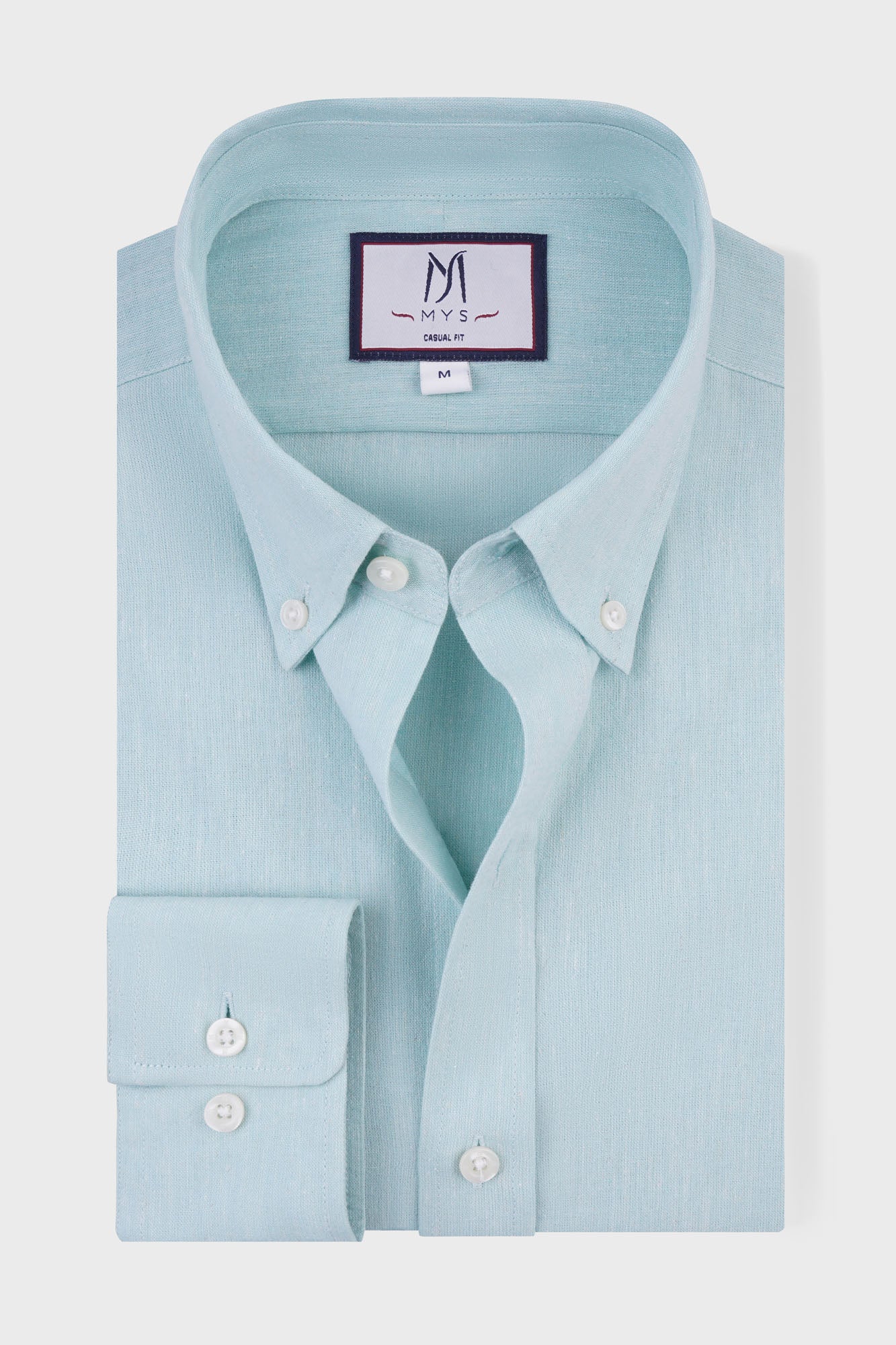 Aqua Cotton Linen Shirt