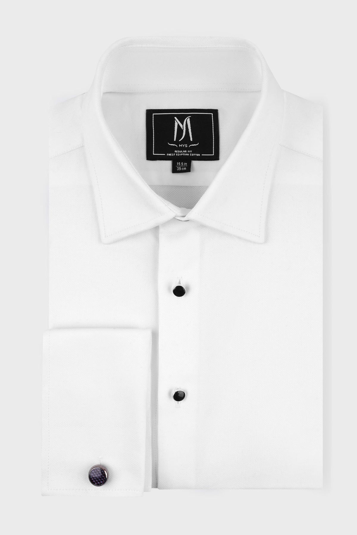 White Dobby Stretch Tuxedo Shirt - Regular Fit