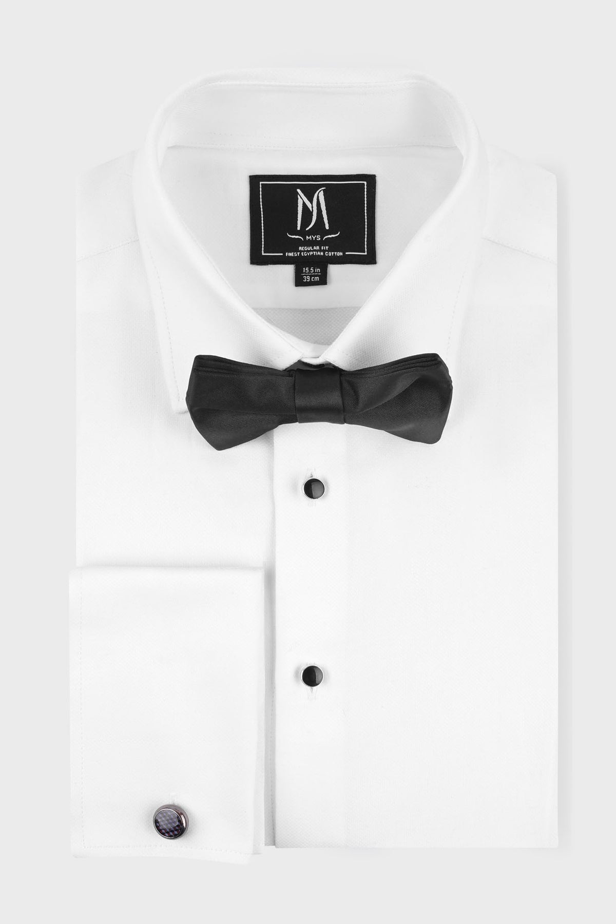 White Dobby Stretch Tuxedo Shirt - Regular Fit