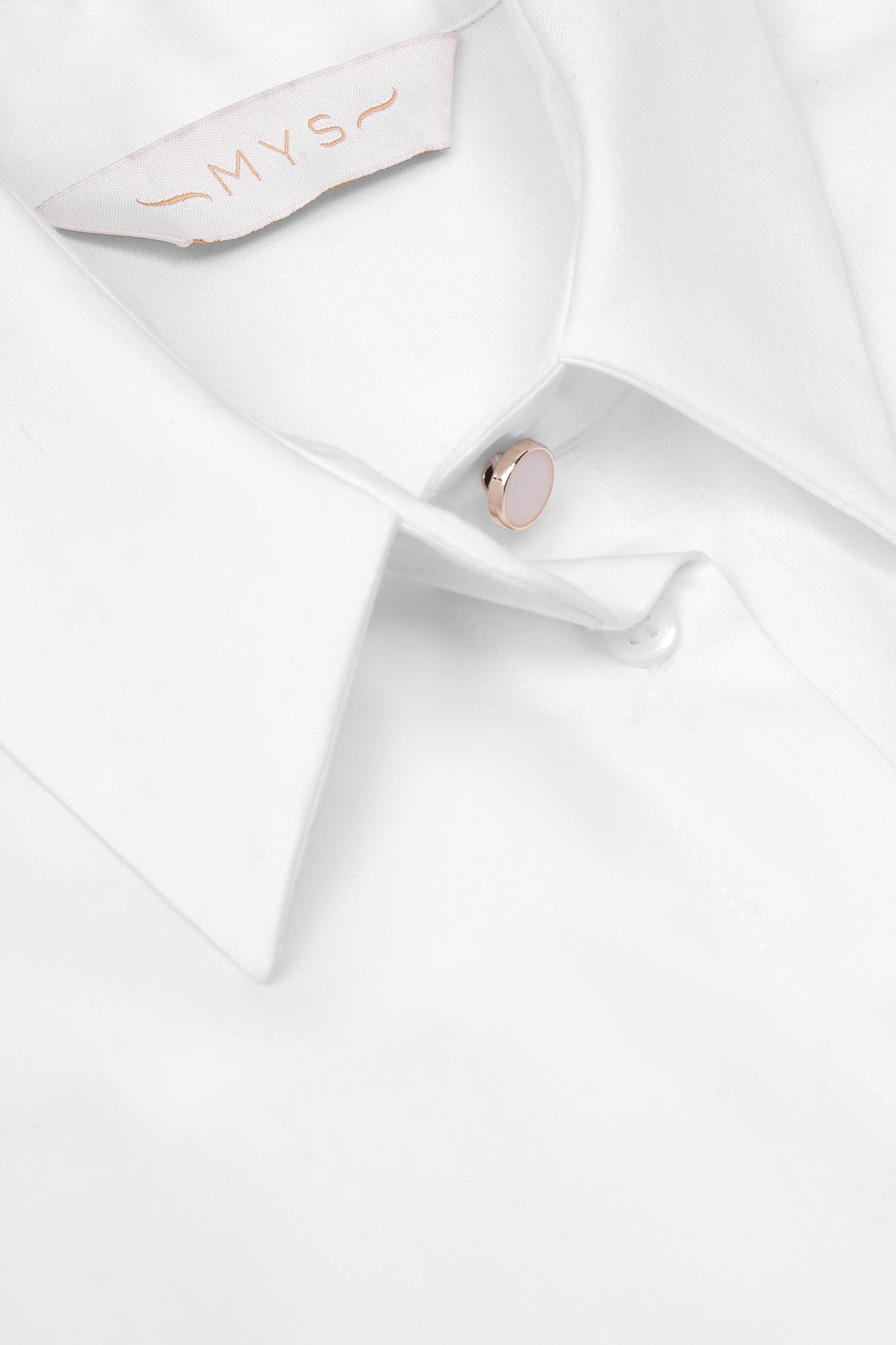 White Fitted Shirt with Waist Detail