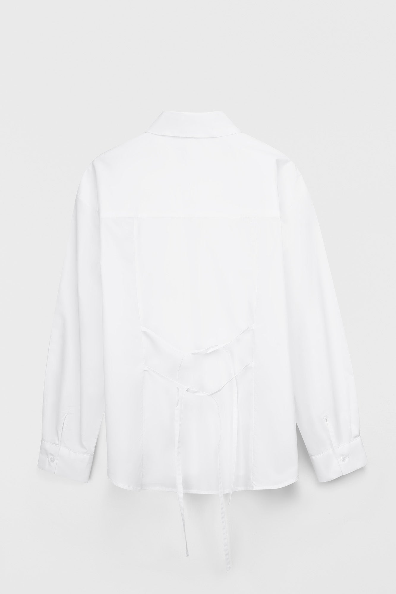 White Oversized Back Tie Shirt