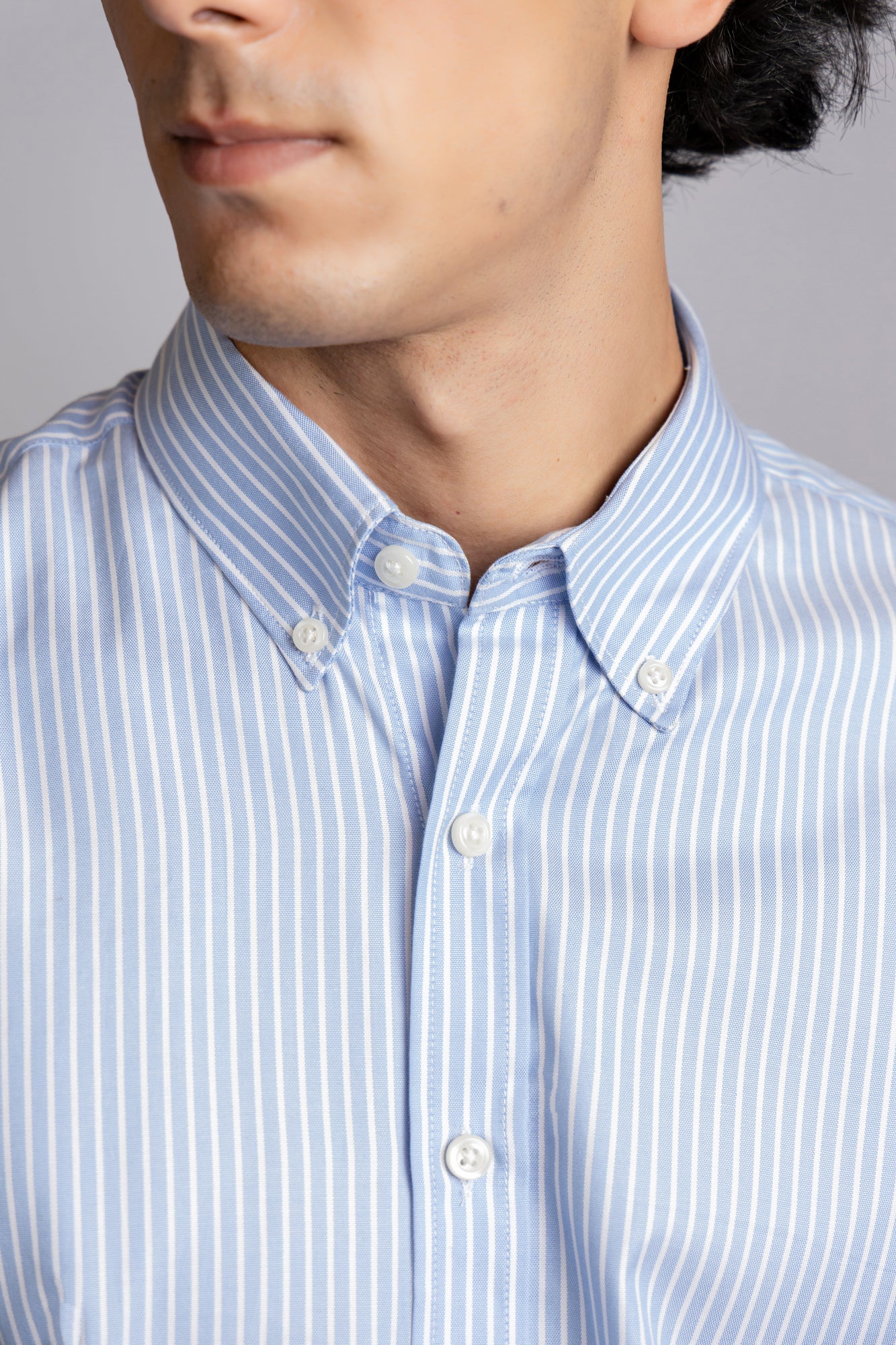 Light Blue Striped Royal Oxford Shirt