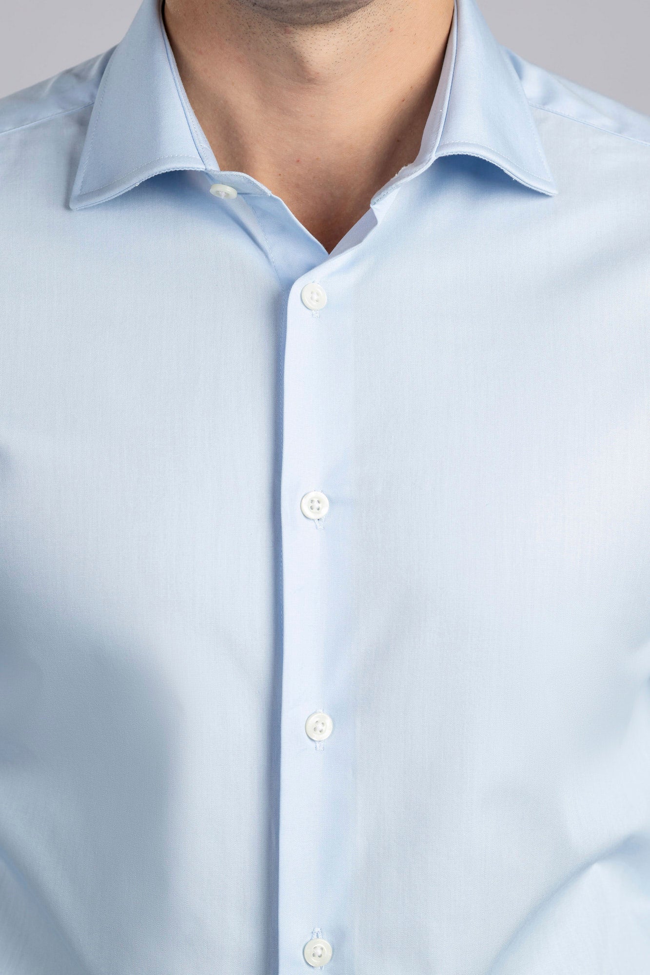 Light Blue Poplin Shirt - Slim Fit