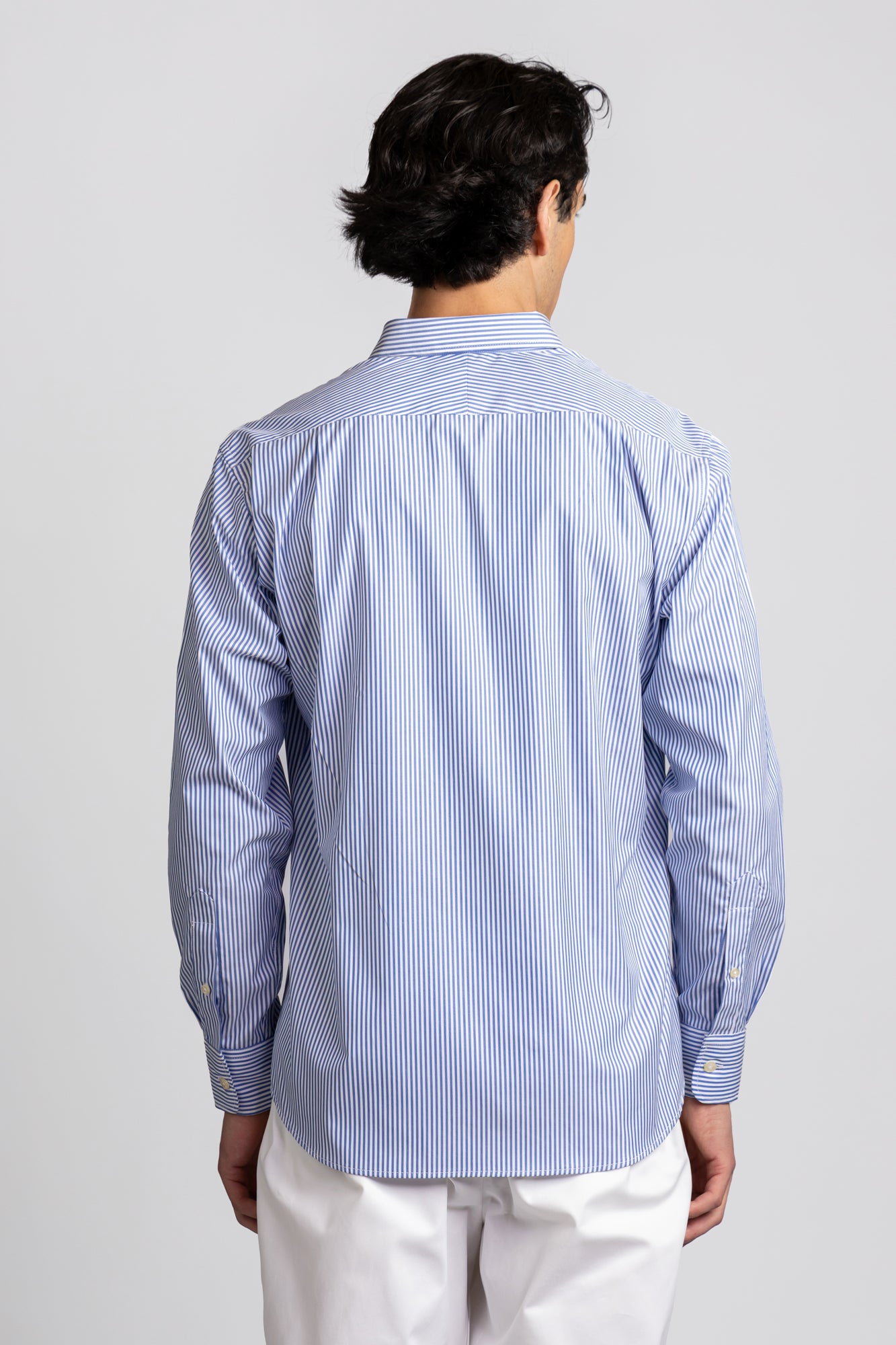 Blue Striped Patch-Work Shirt