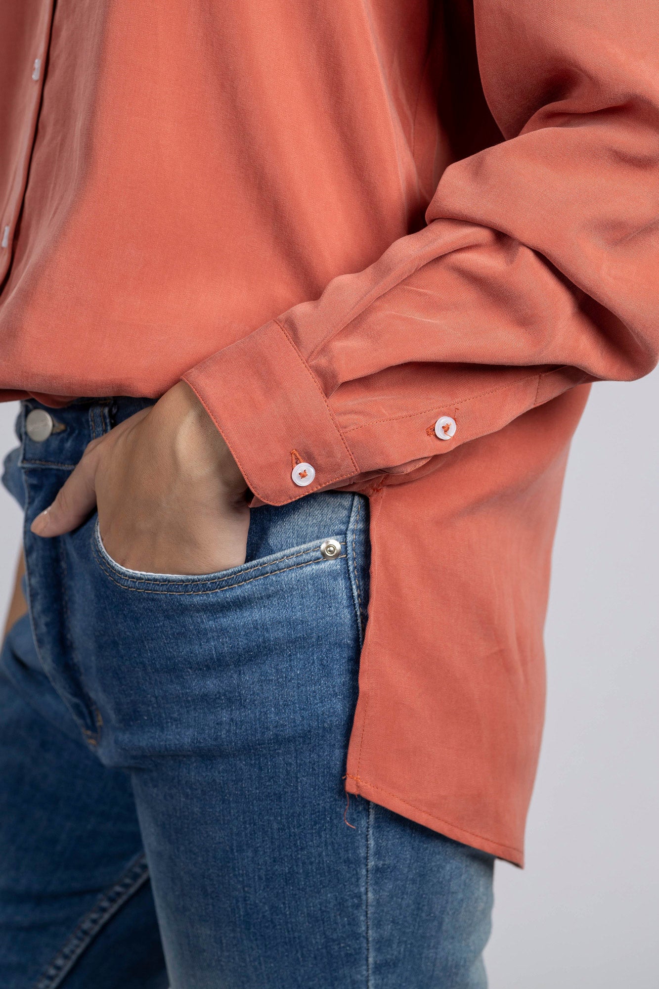 Brick Tencel Regular Fit Shirt