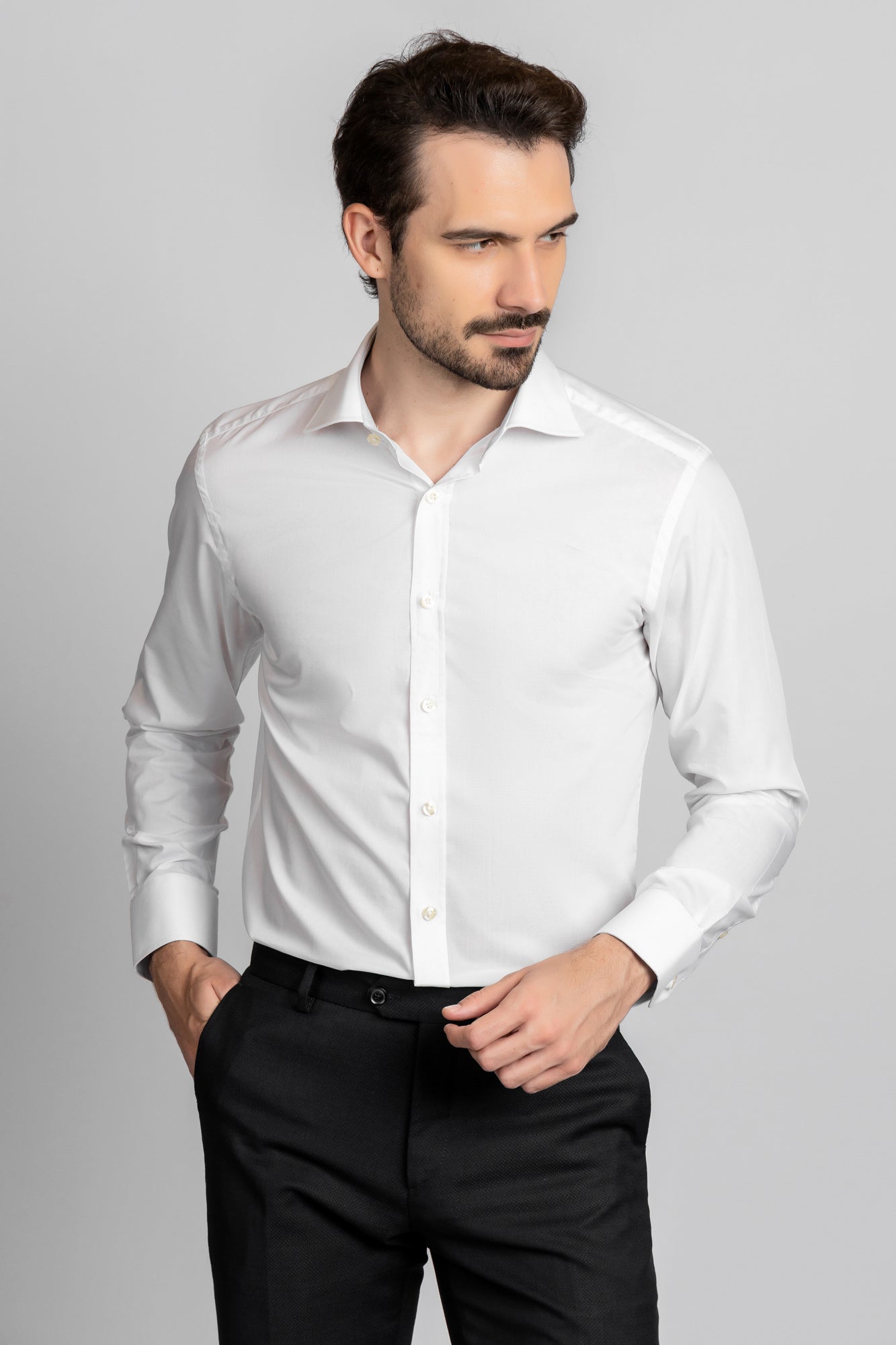 White Twill Shirt - Regular Fit