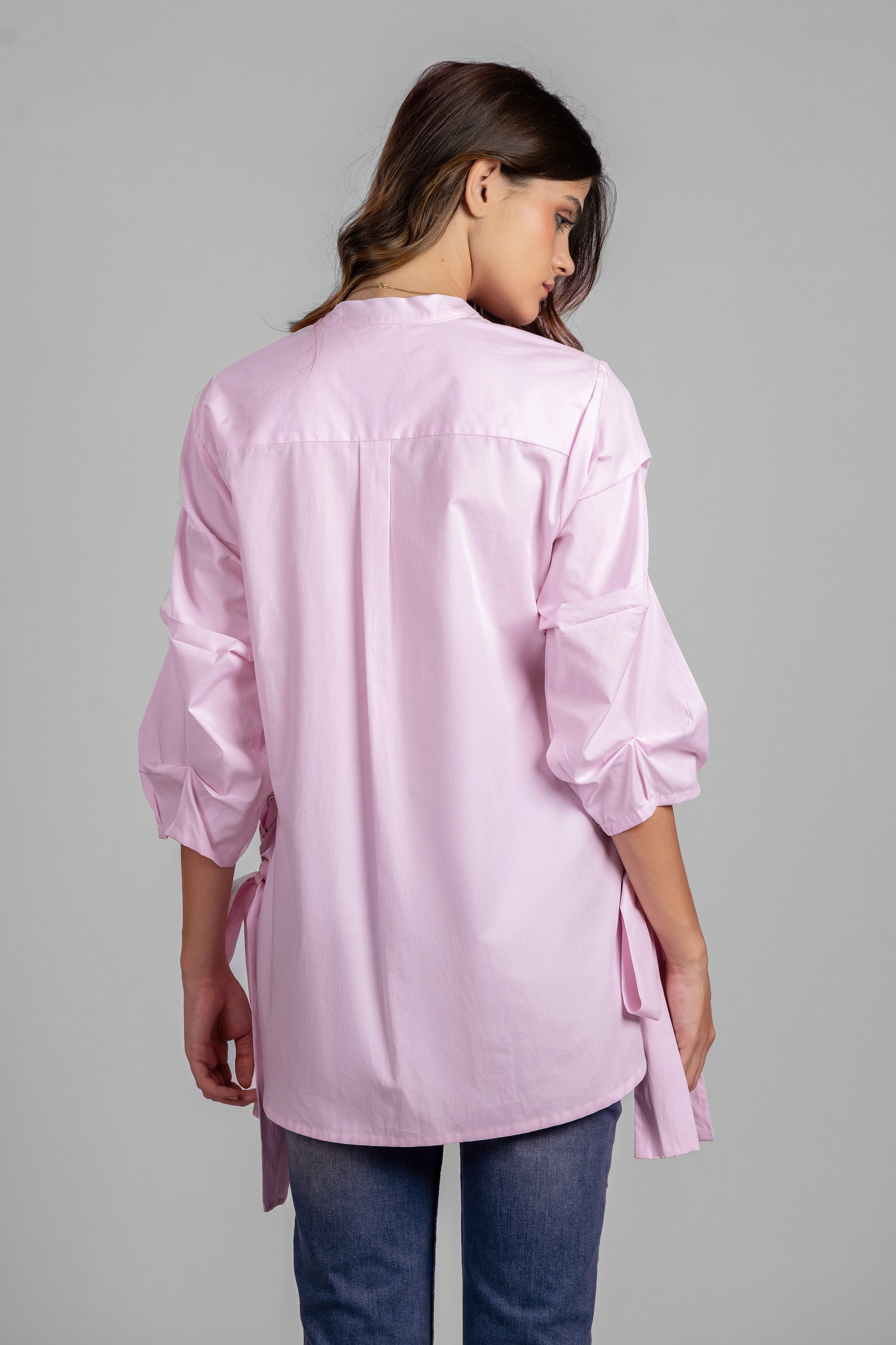 Lilac Side Tie Shirt