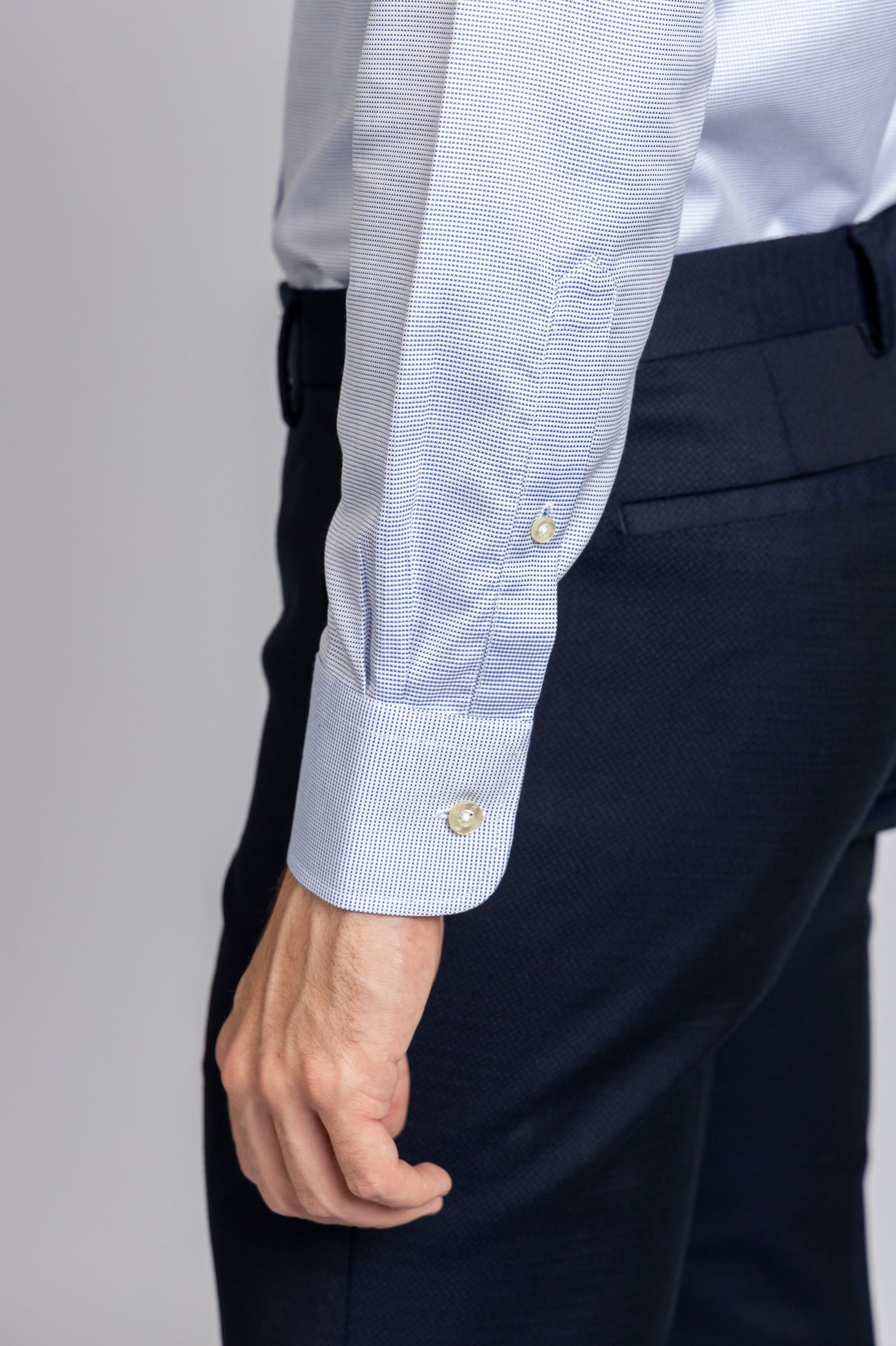 Blue End-On-End Shirt - Regular Fit