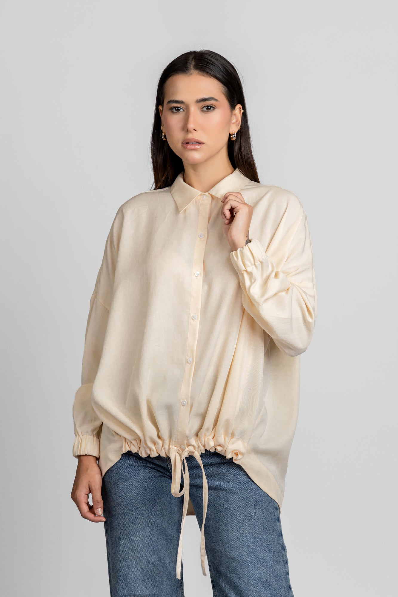 Tencel Hem Tie Shirt