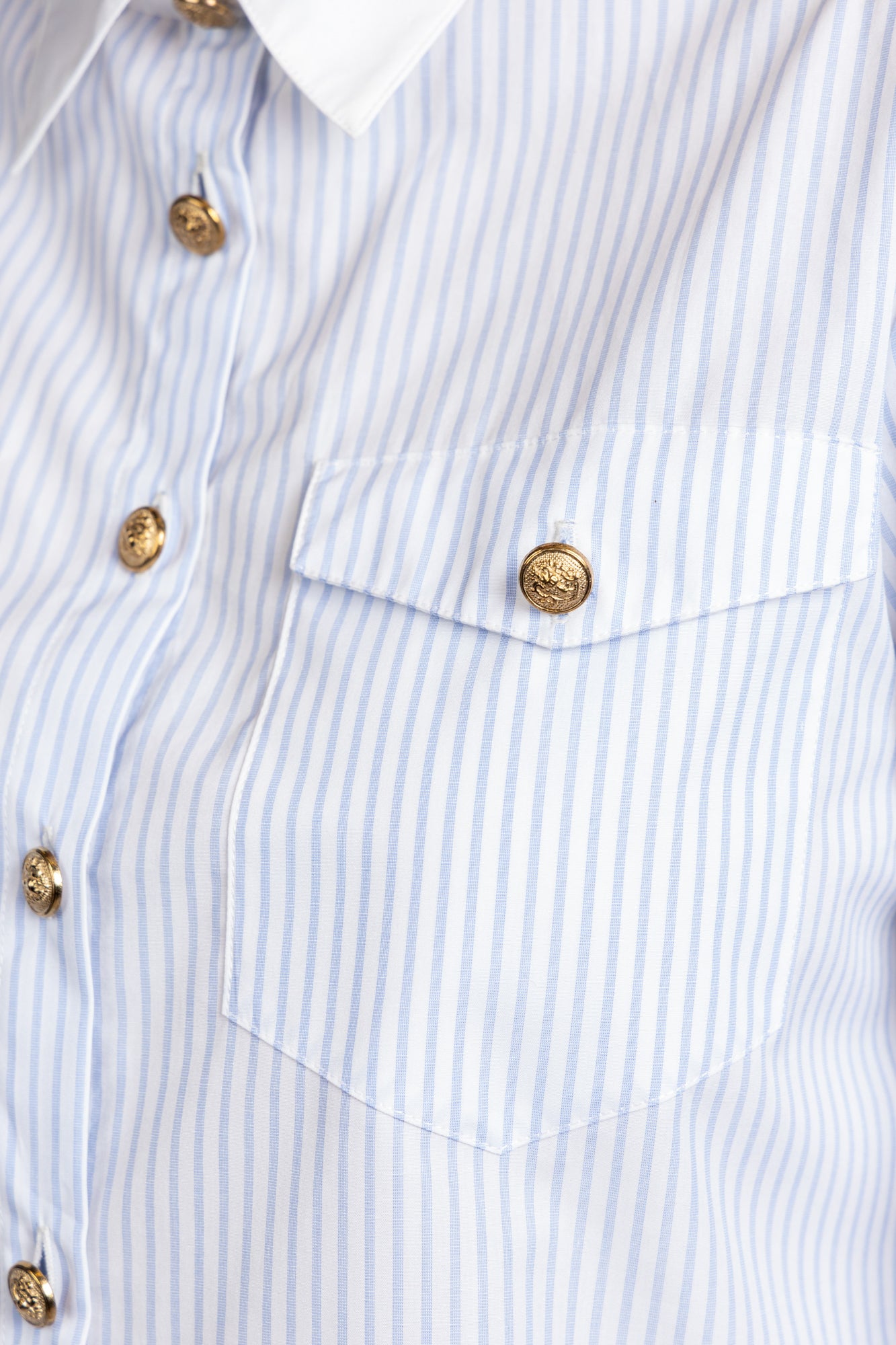 Light Blue Striped Poplin Contrast Shirt