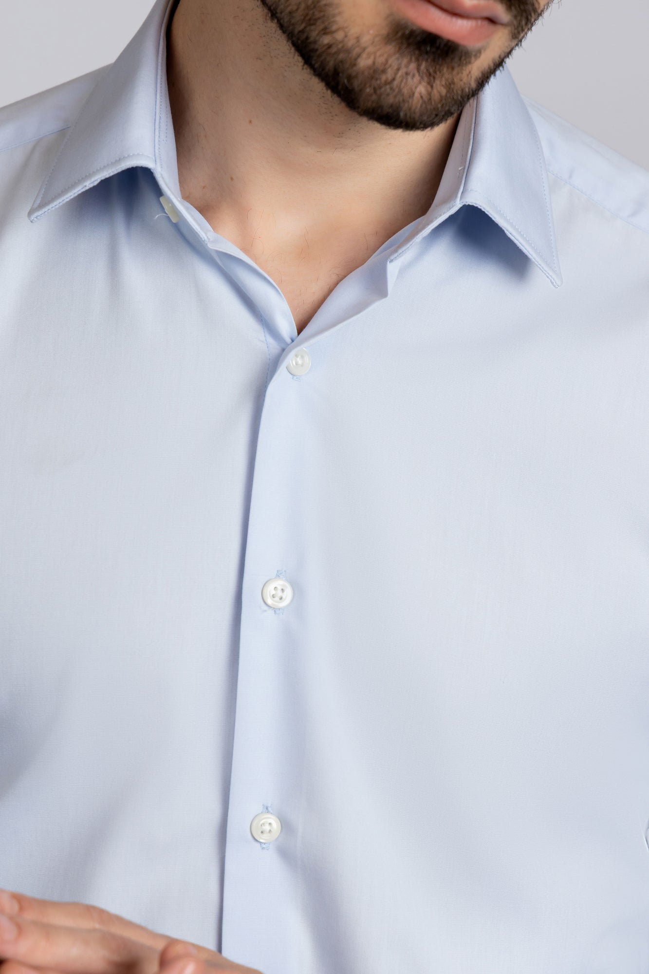 Light Blue Poplin Shirt - Slim Fit