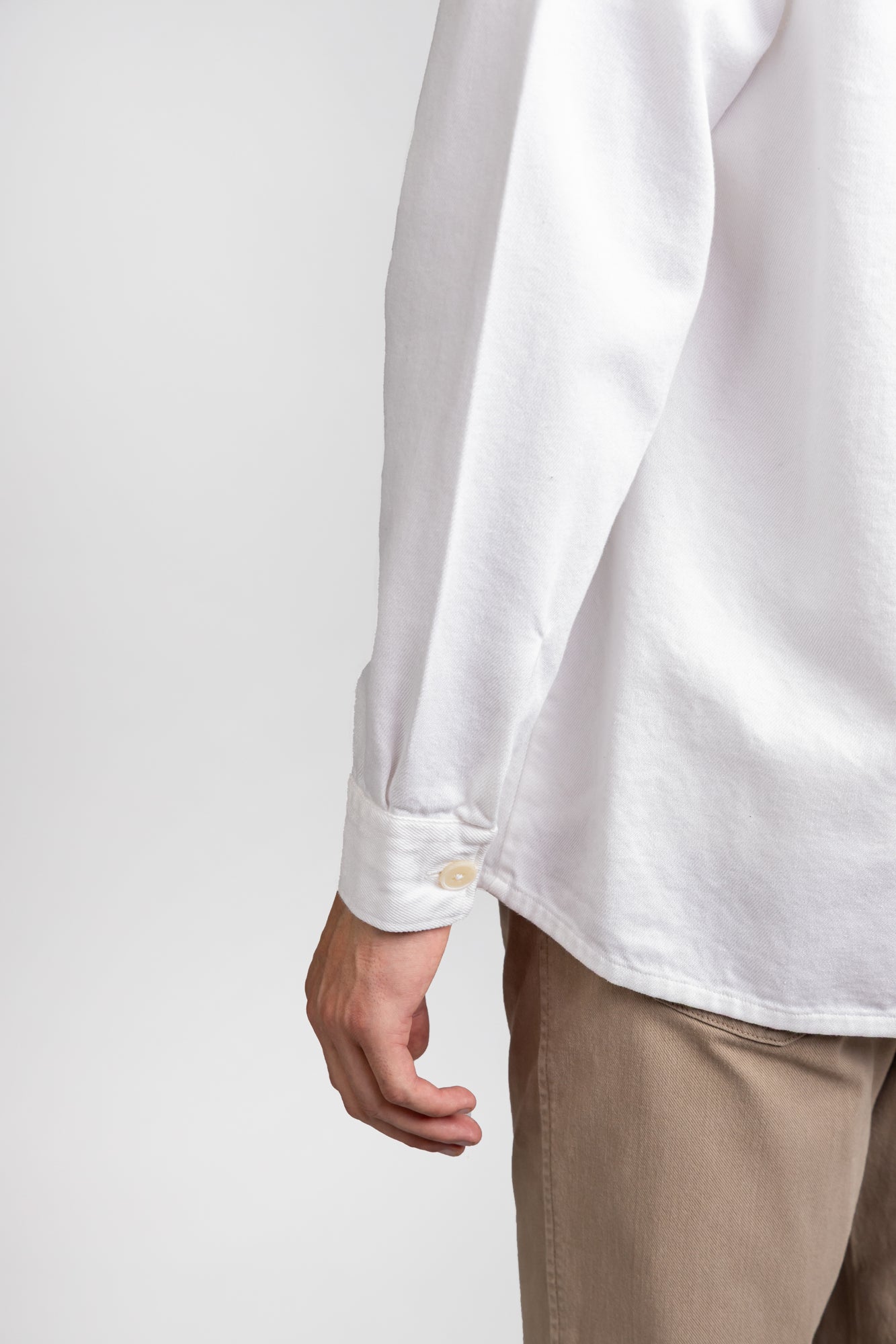 White Gaberdine Overshirt