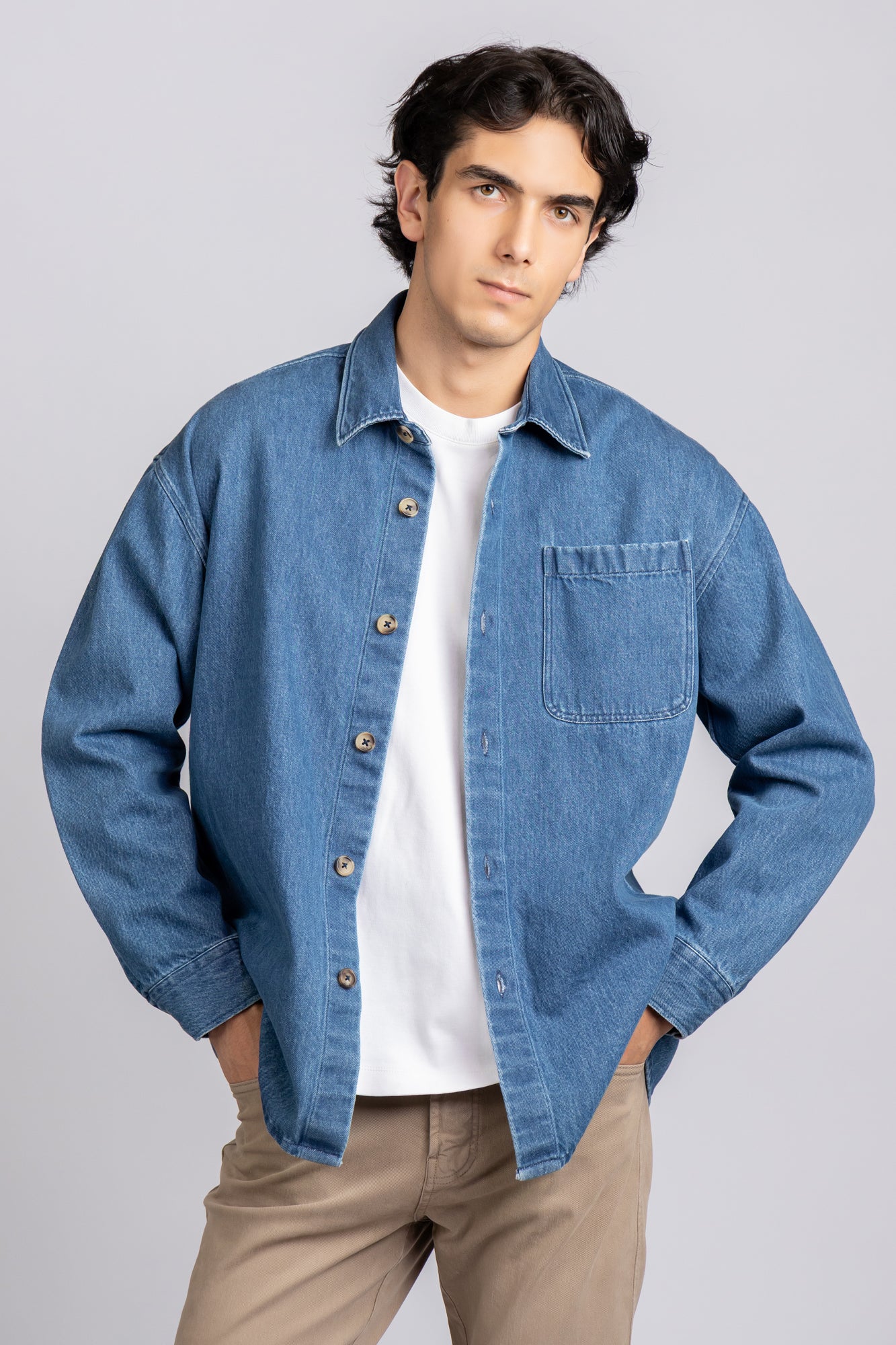 Medium Blue Denim Overshirt