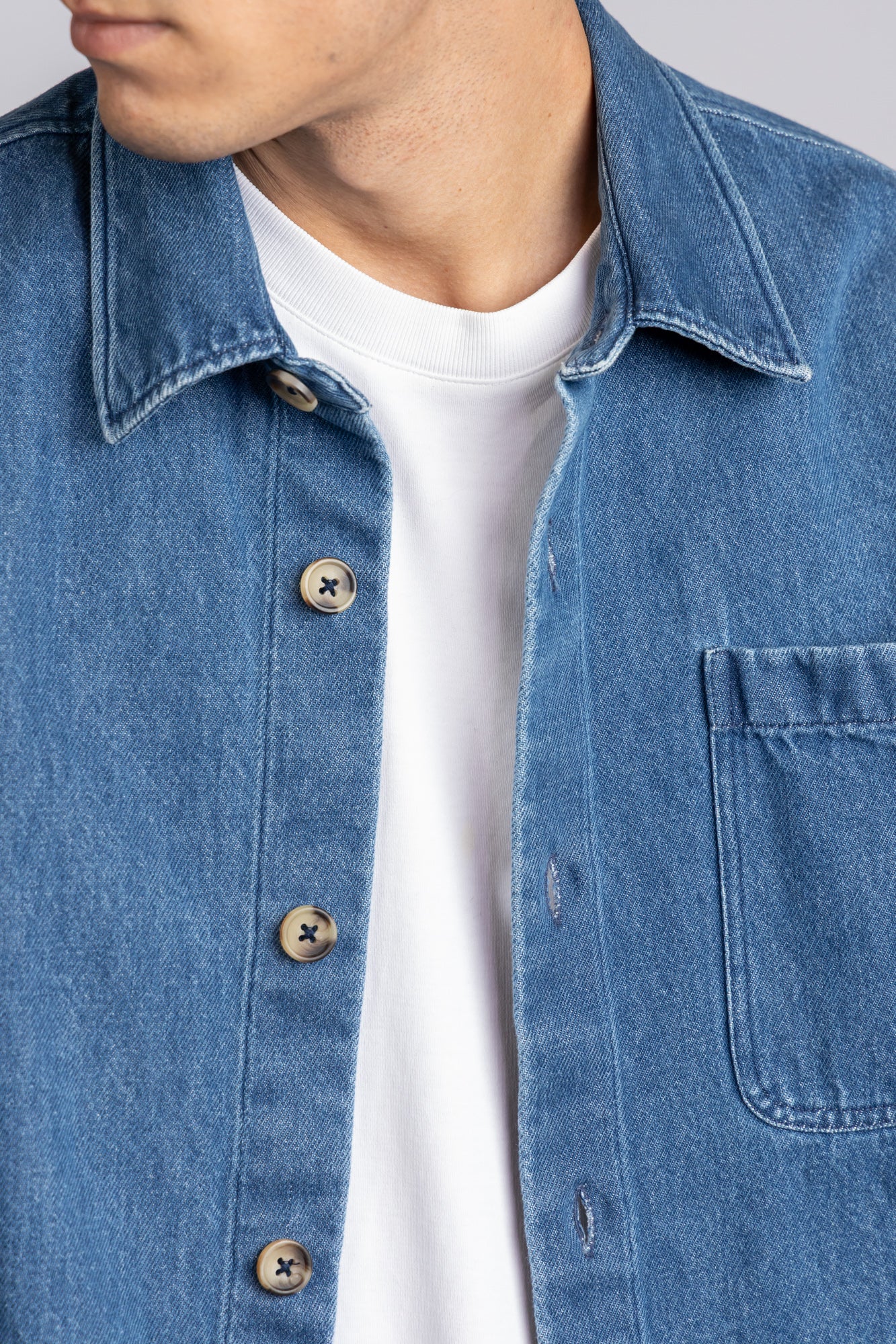 Medium Blue Denim Overshirt