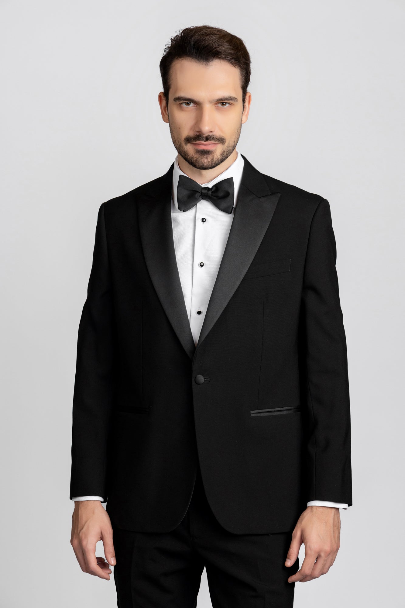 White Twill Tuxedo Shirt - Slim Fit