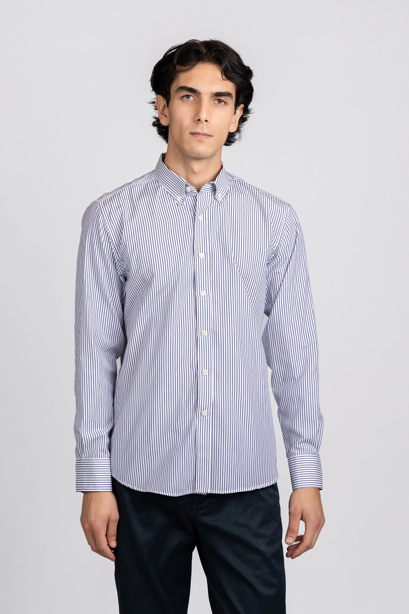 Blue Striped Poplin Shirt