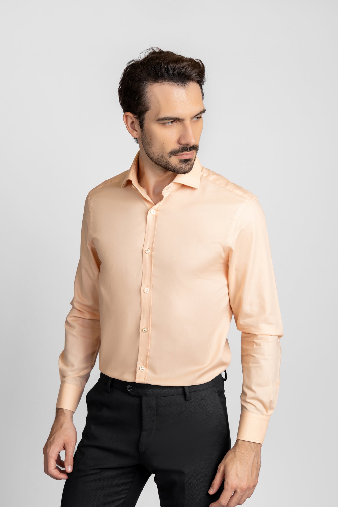 Orange Dobby Shirt - Slim Fit