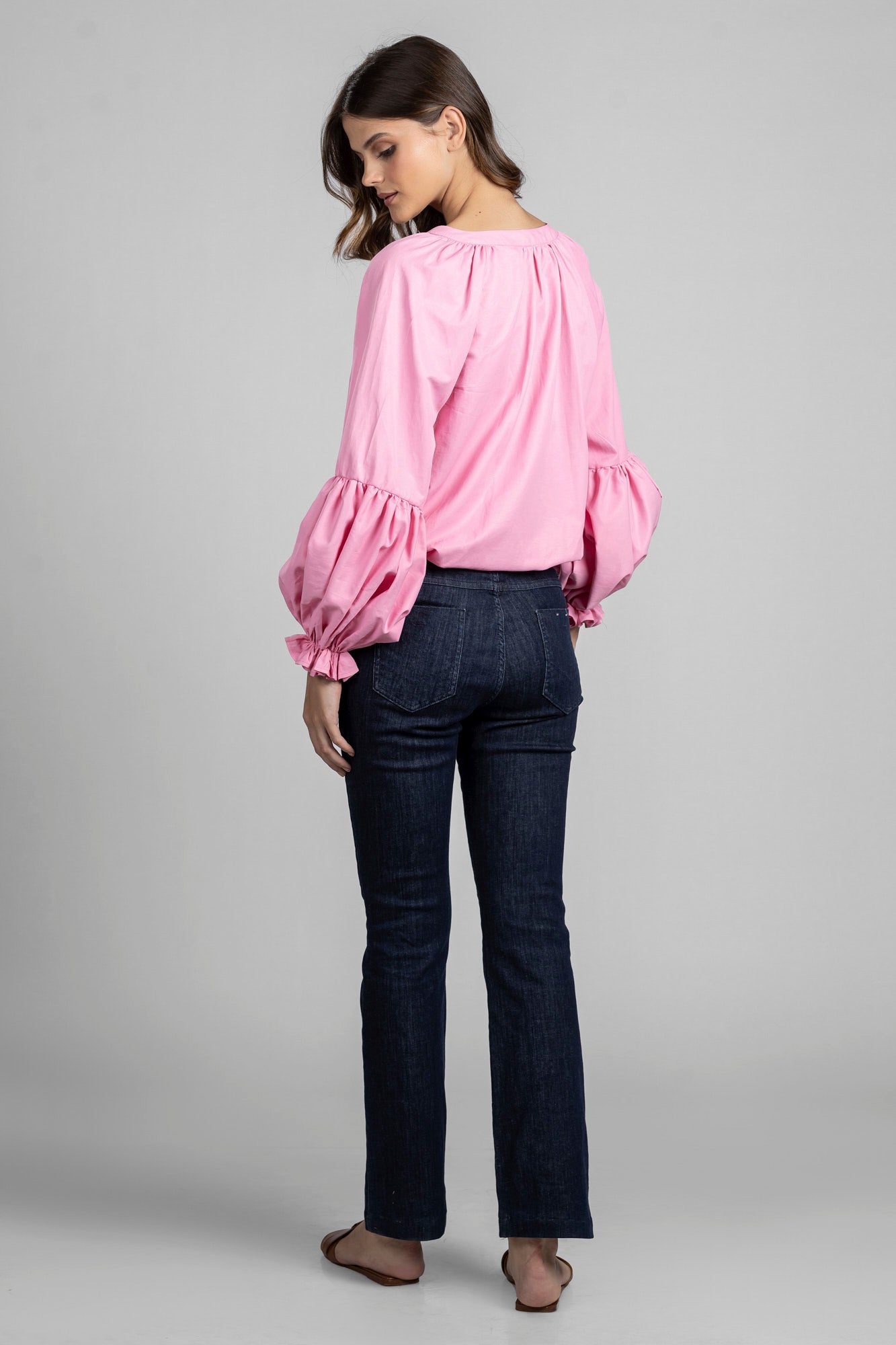 Pink Puff Sleeve Blouse