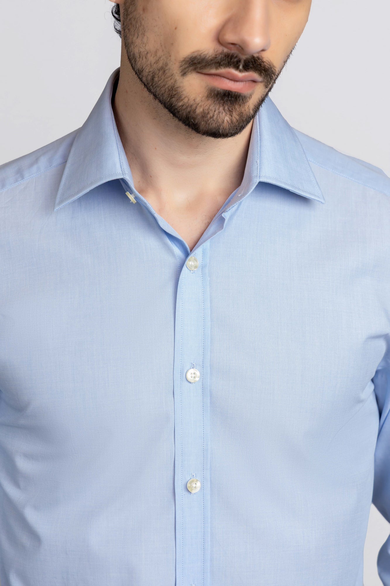 Light Blue Filafil Double Cuff Shirt - Regular Fit