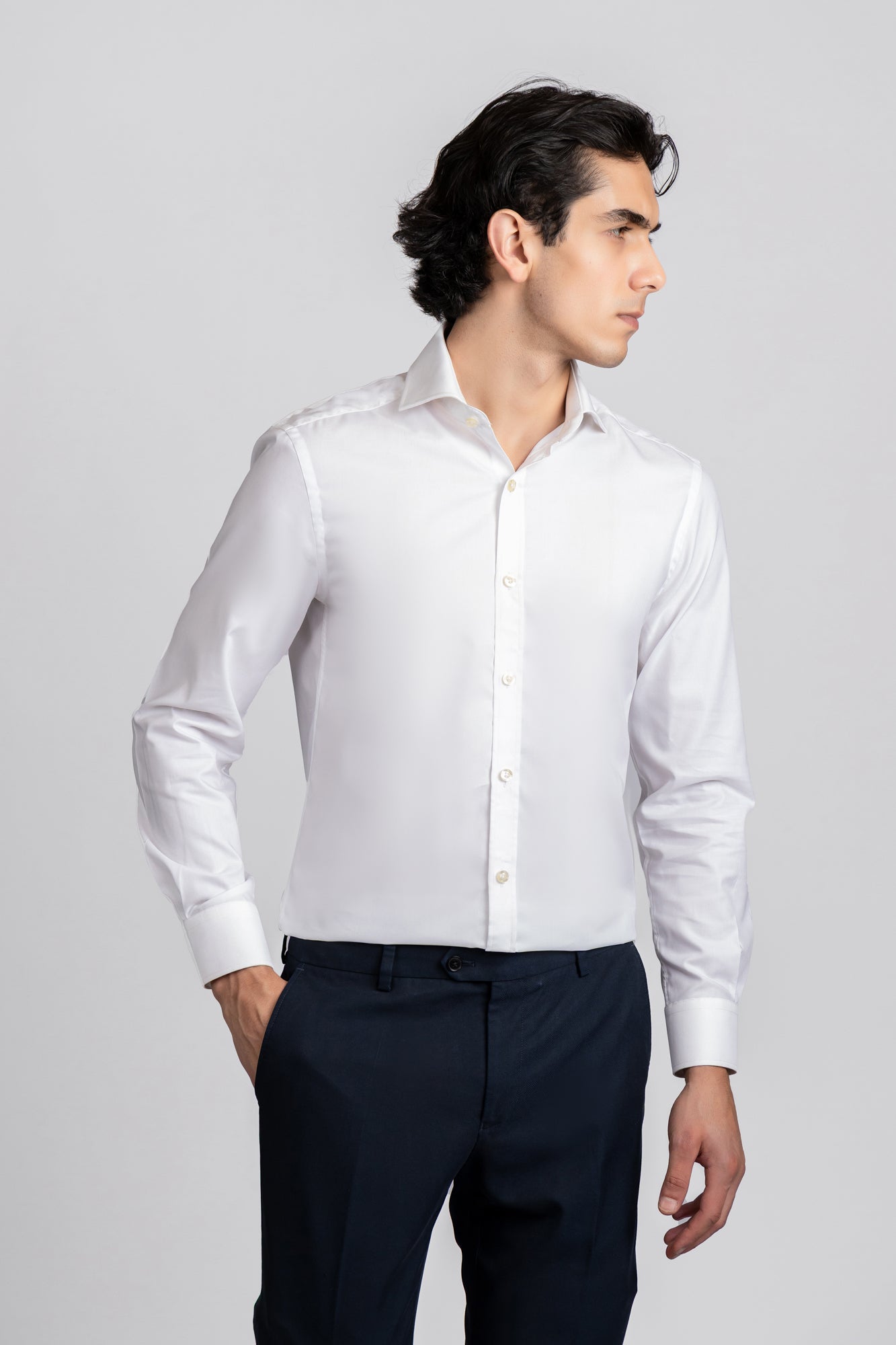 White Twill Non-Iron Shirt - Slim Fit