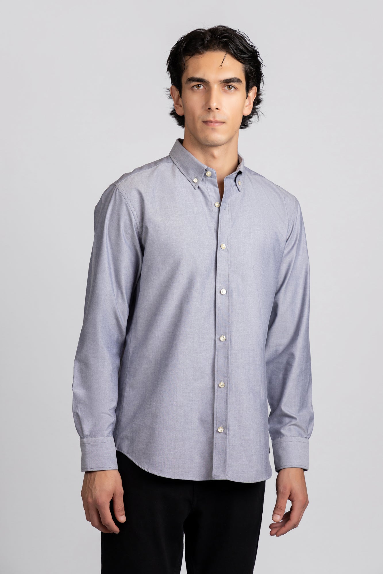 Button-Down Oxford Shirt Gray