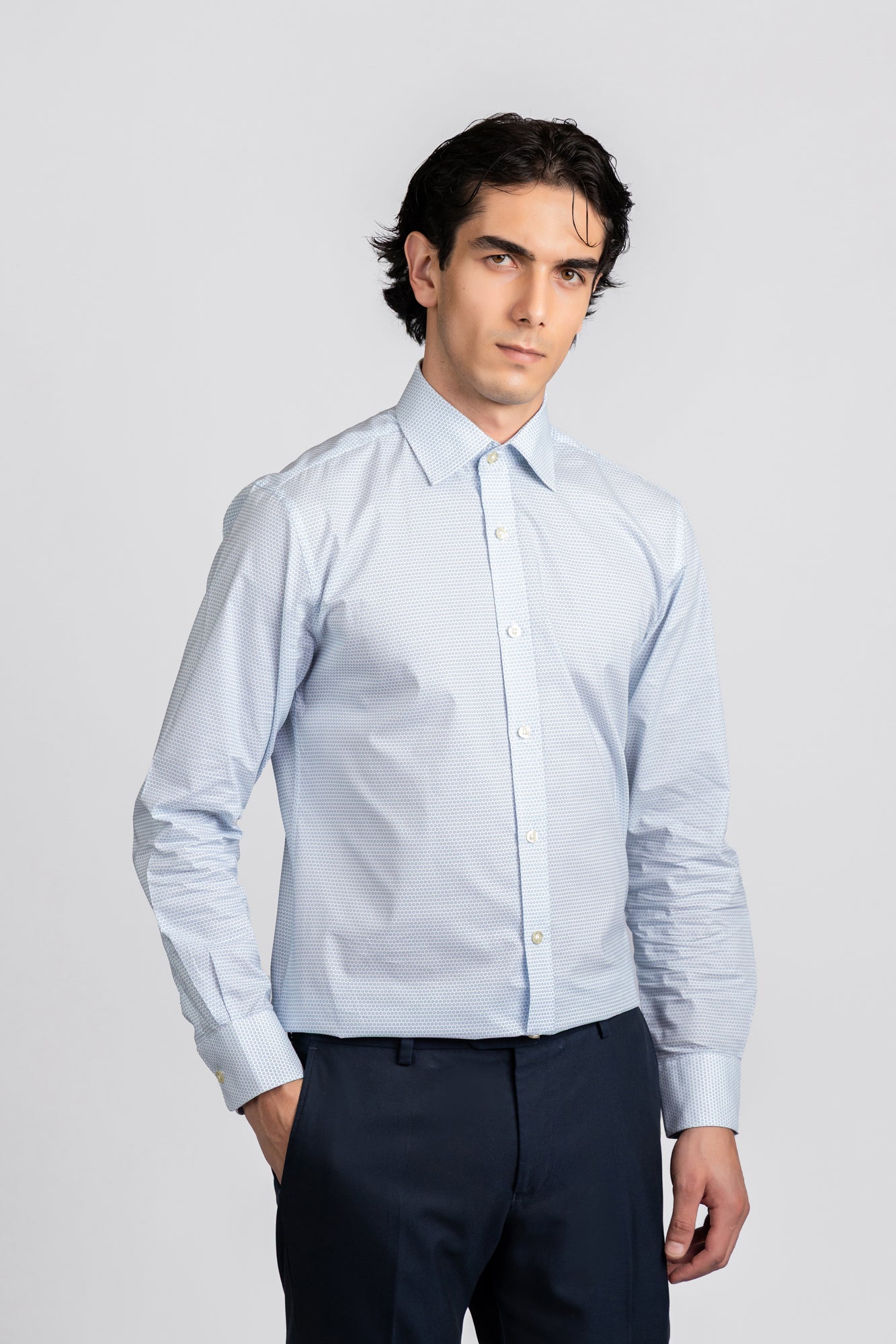 Printed Poplin Stretch Shirt