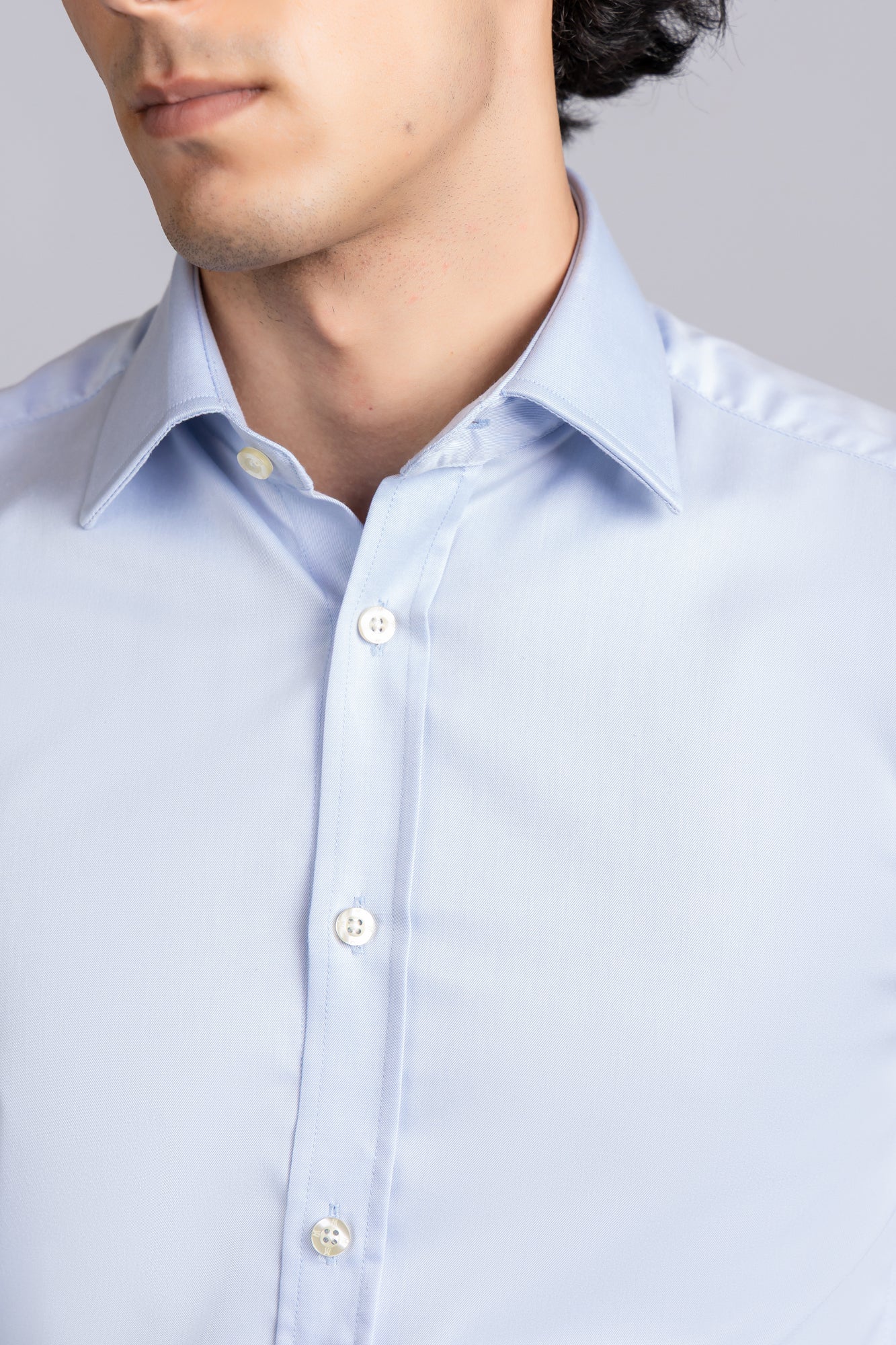 Light Blue Twill Double Cuff Non-Iron Shirt - Regular Fit