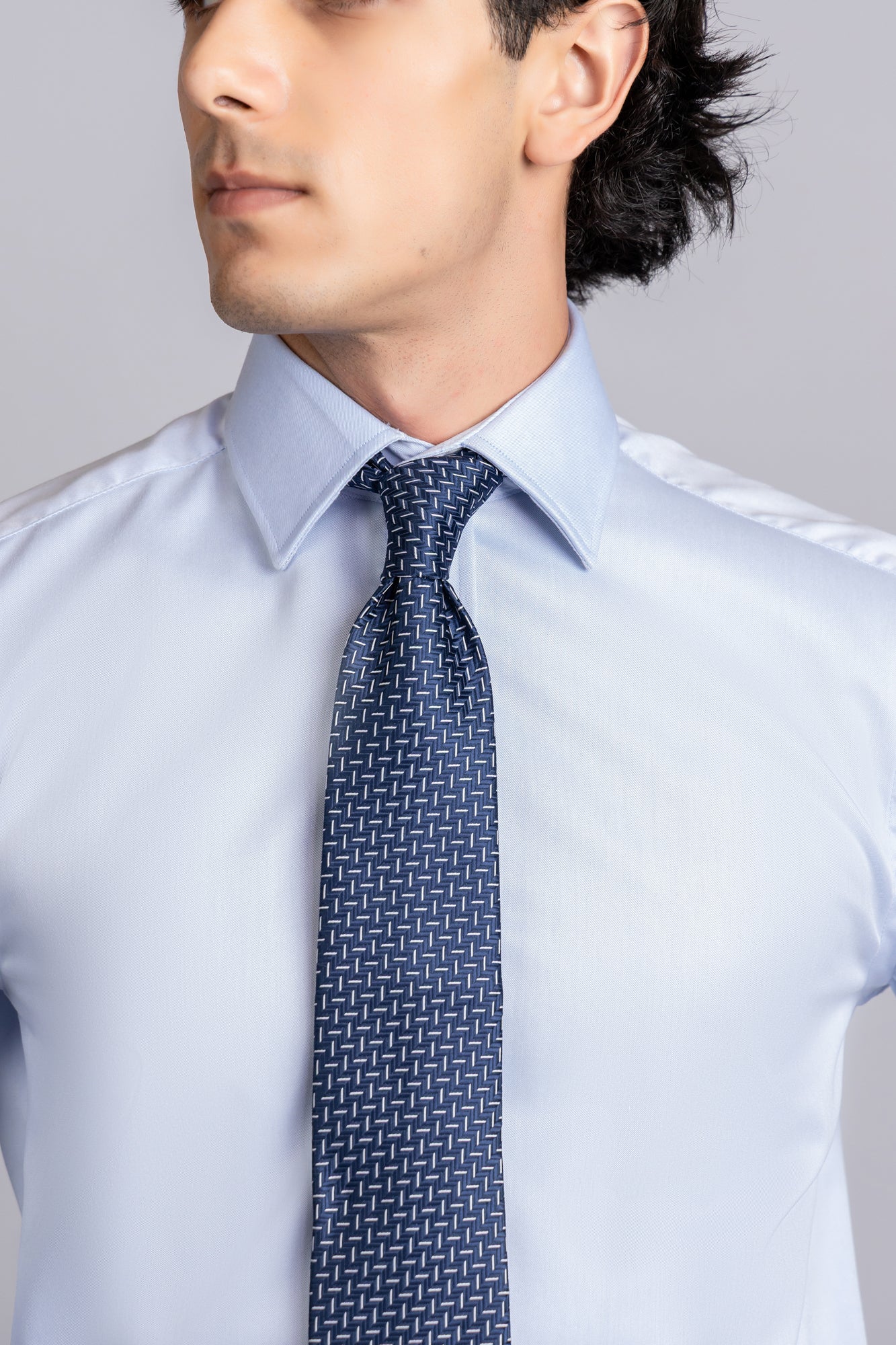 Light Blue Twill Double Cuff Non-Iron Shirt - Regular Fit