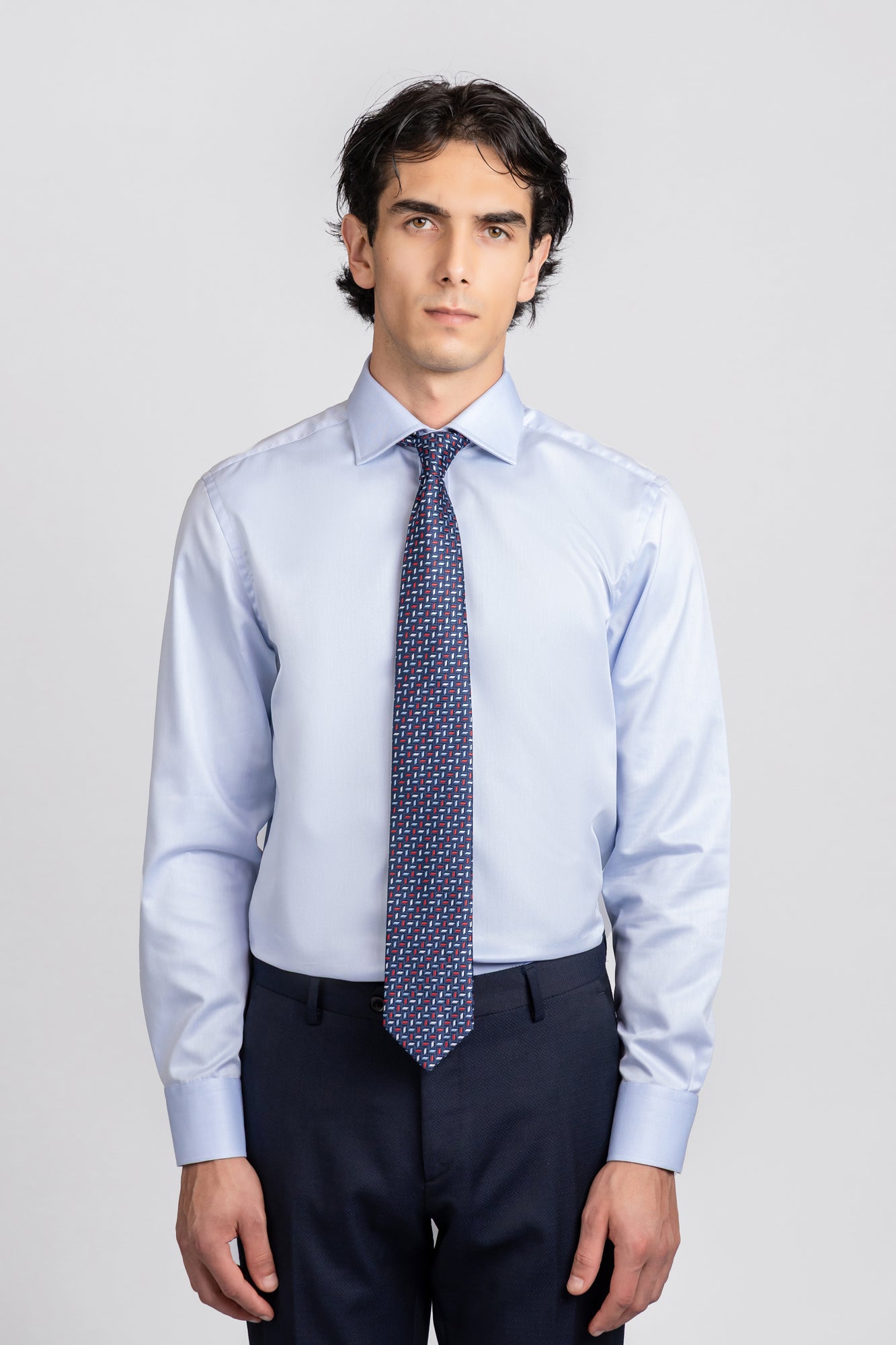 Light Blue Twill Non-Iron Shirt - Slim Fit