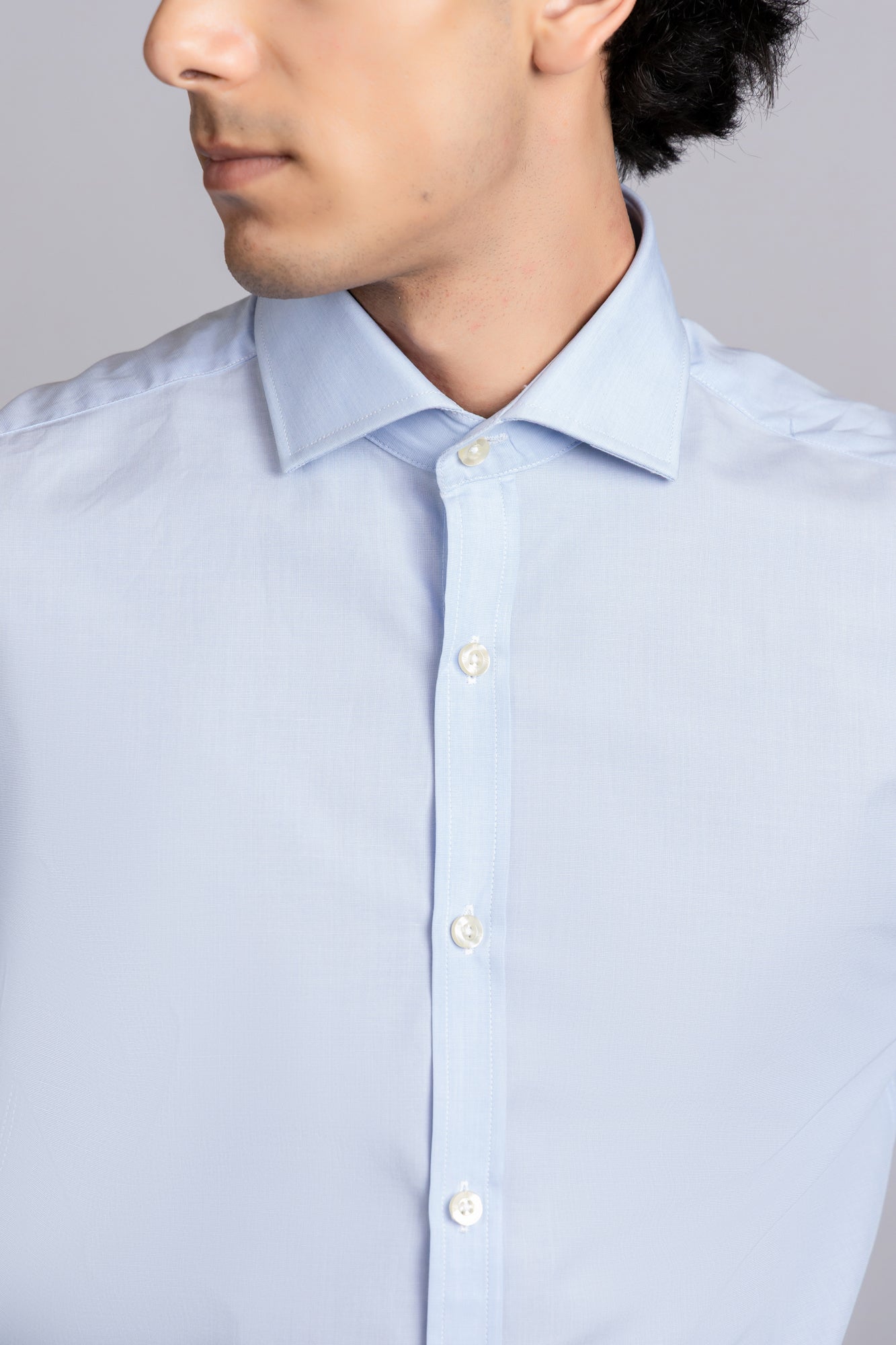 Light Blue Filafil Shirt - Slim Fit
