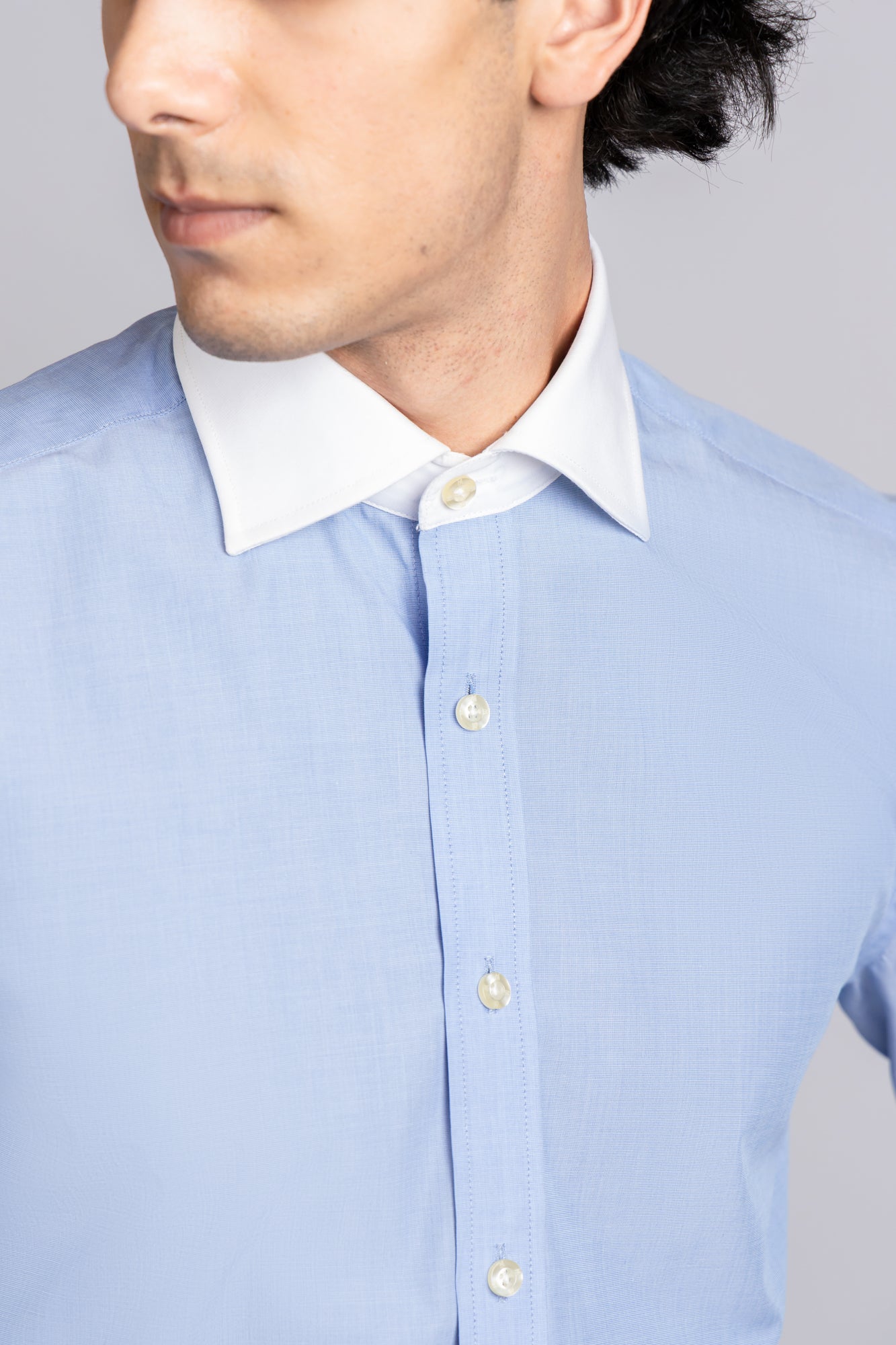 Blue Filafil Contrast Shirt - Regular Fit