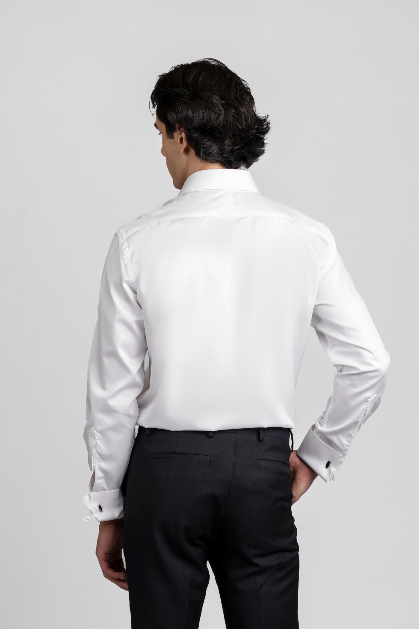 White Twill Double Cuff Shirt - Regular Fit