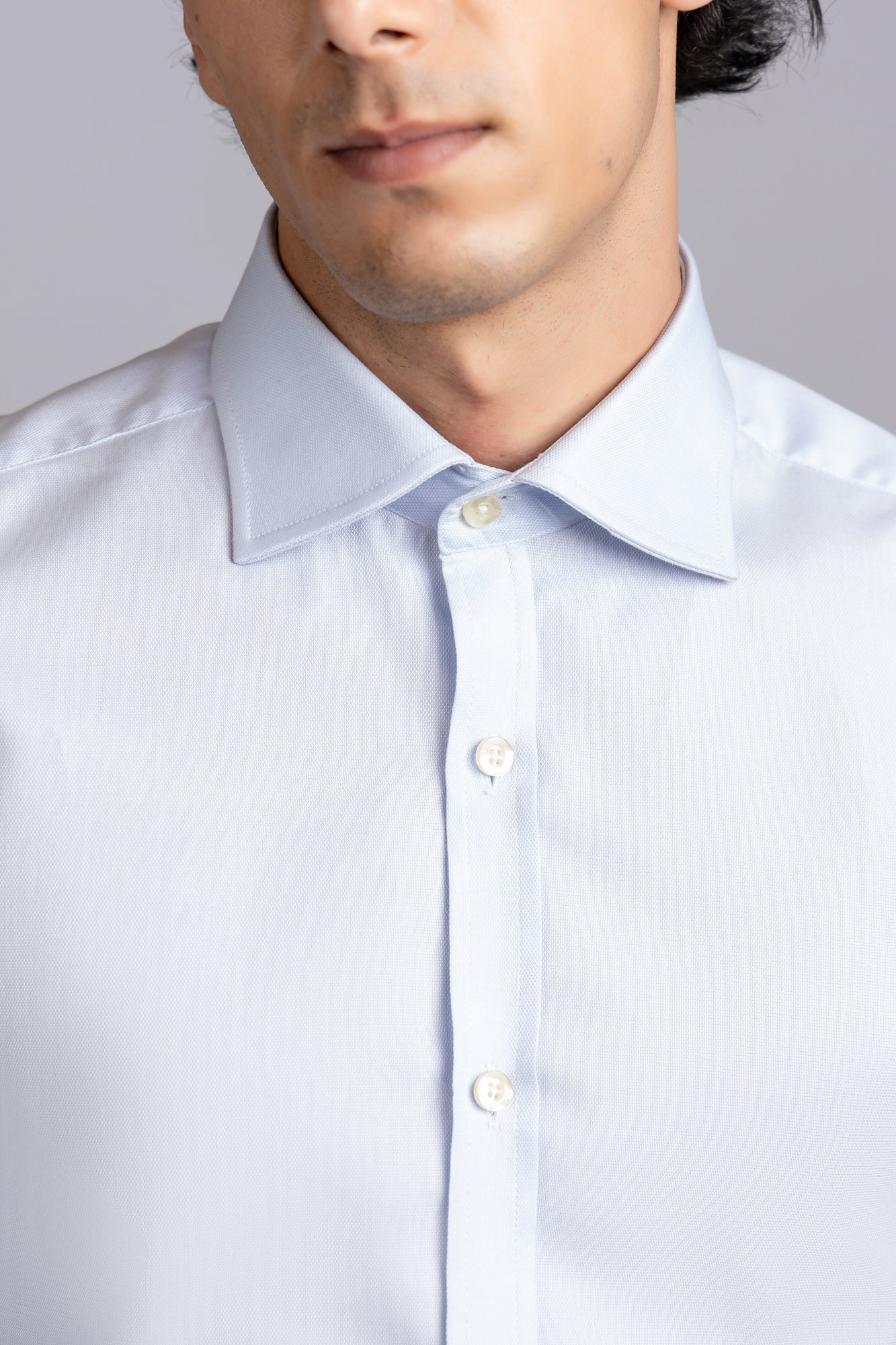 Light Blue Dobby Shirt - Slim Fit