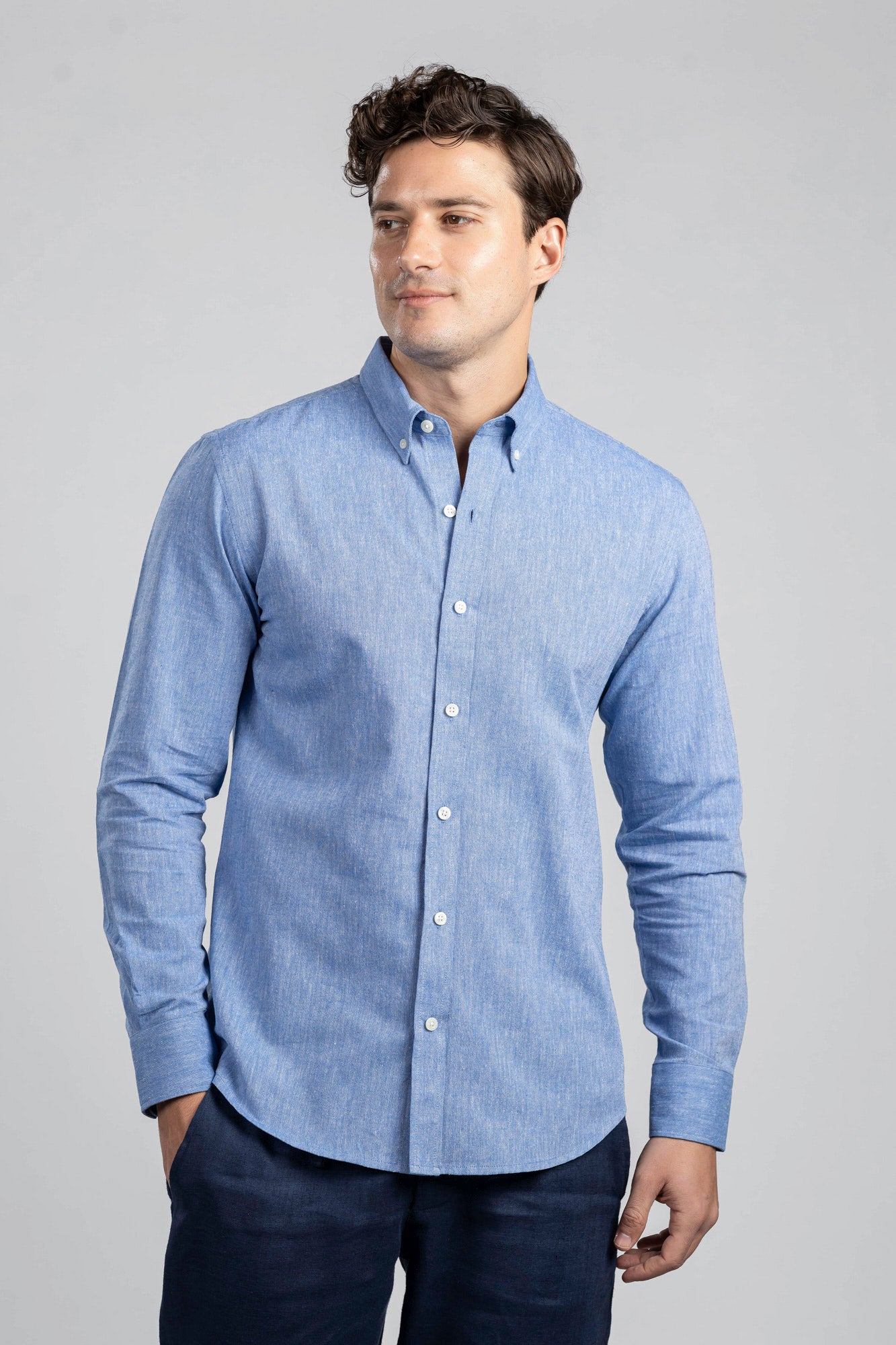 Button-Down Cotton Linen Shirt