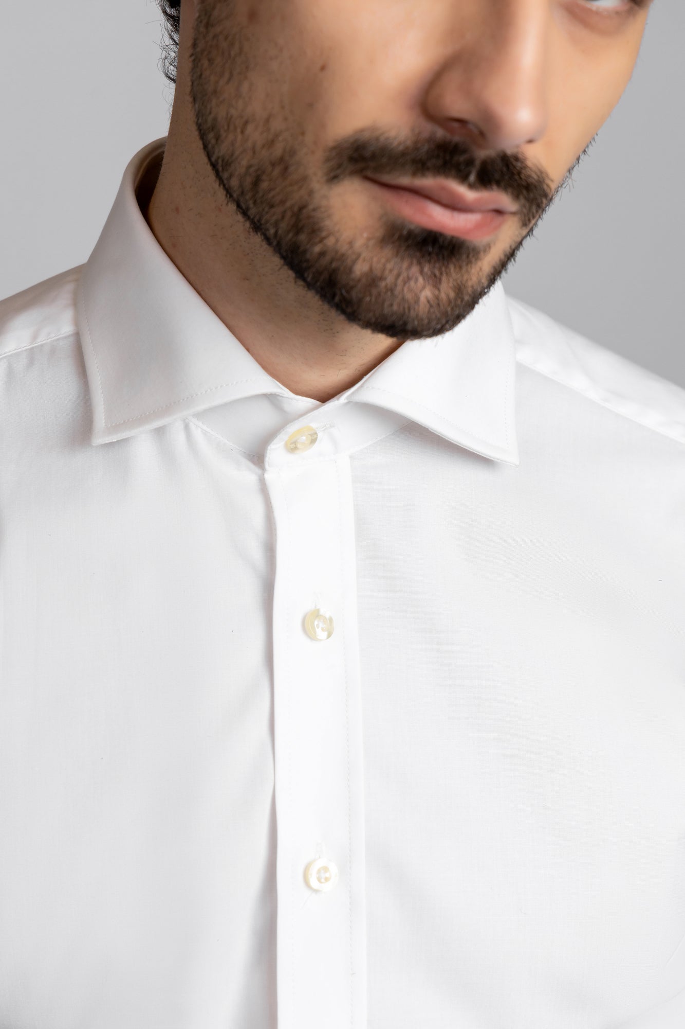 White Poplin Stretch Shirt - Regular Fit