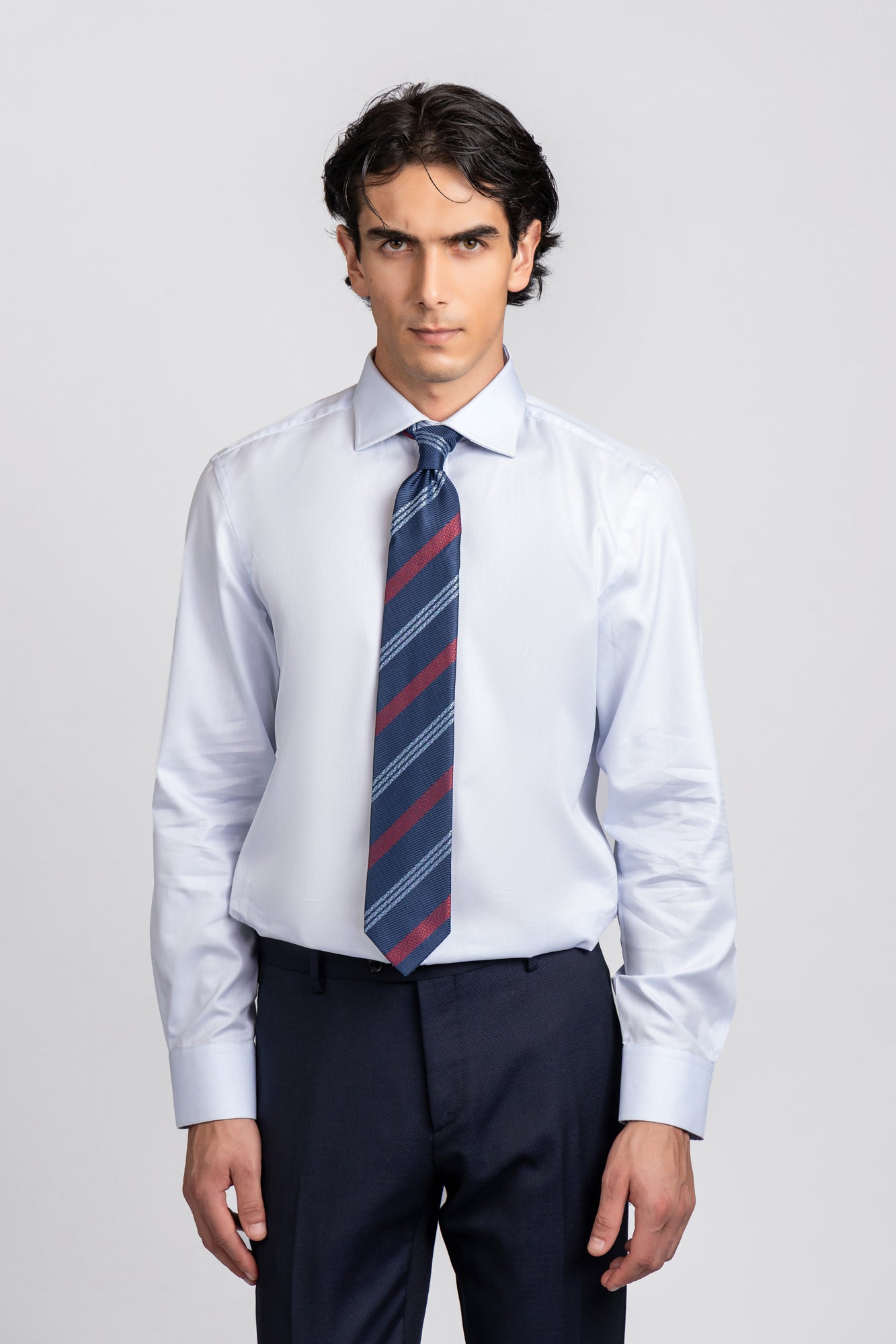 Light Blue Dobby Shirt - Slim Fit