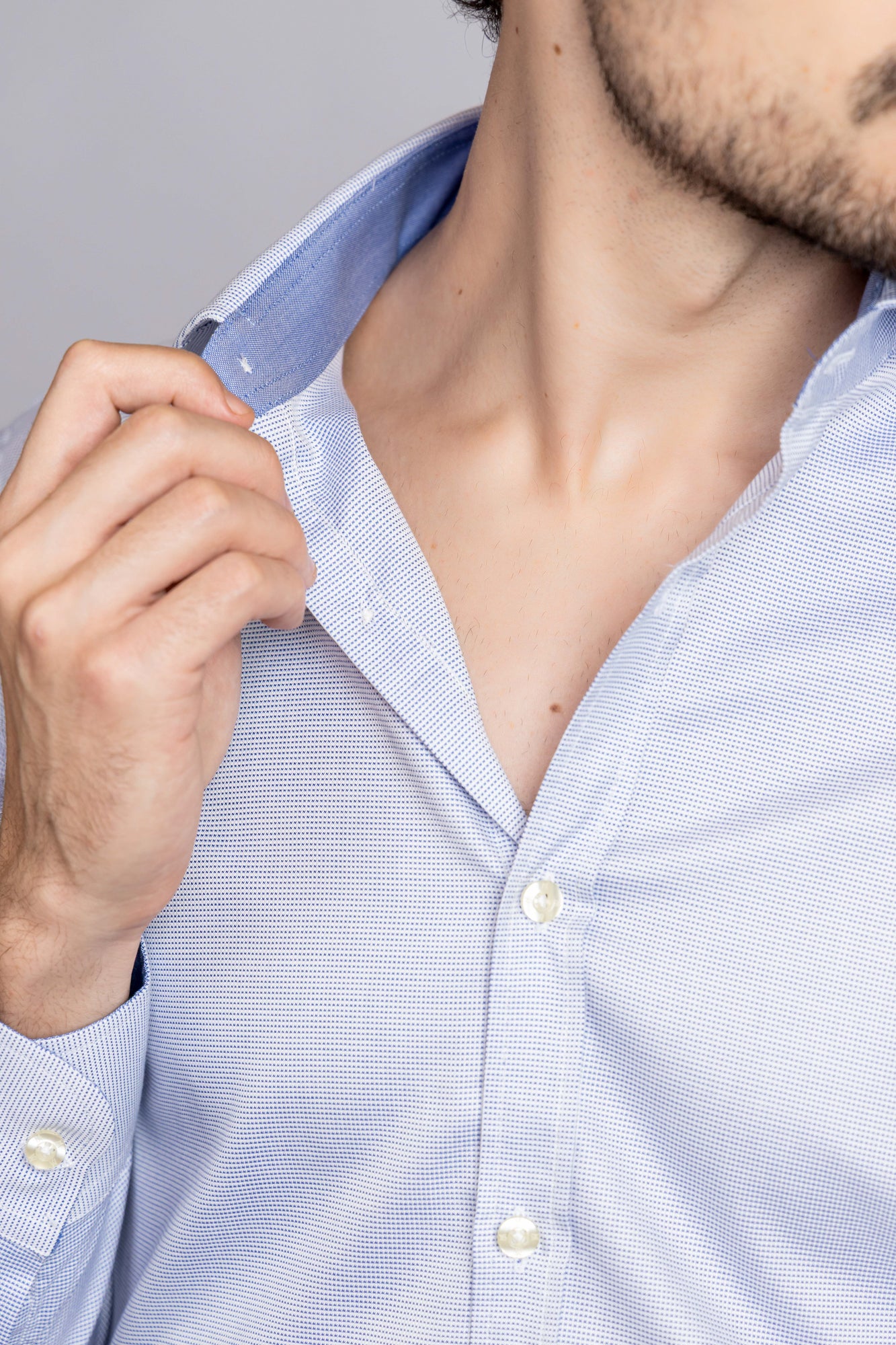 Blue End-On-End Shirt - Slim Fit