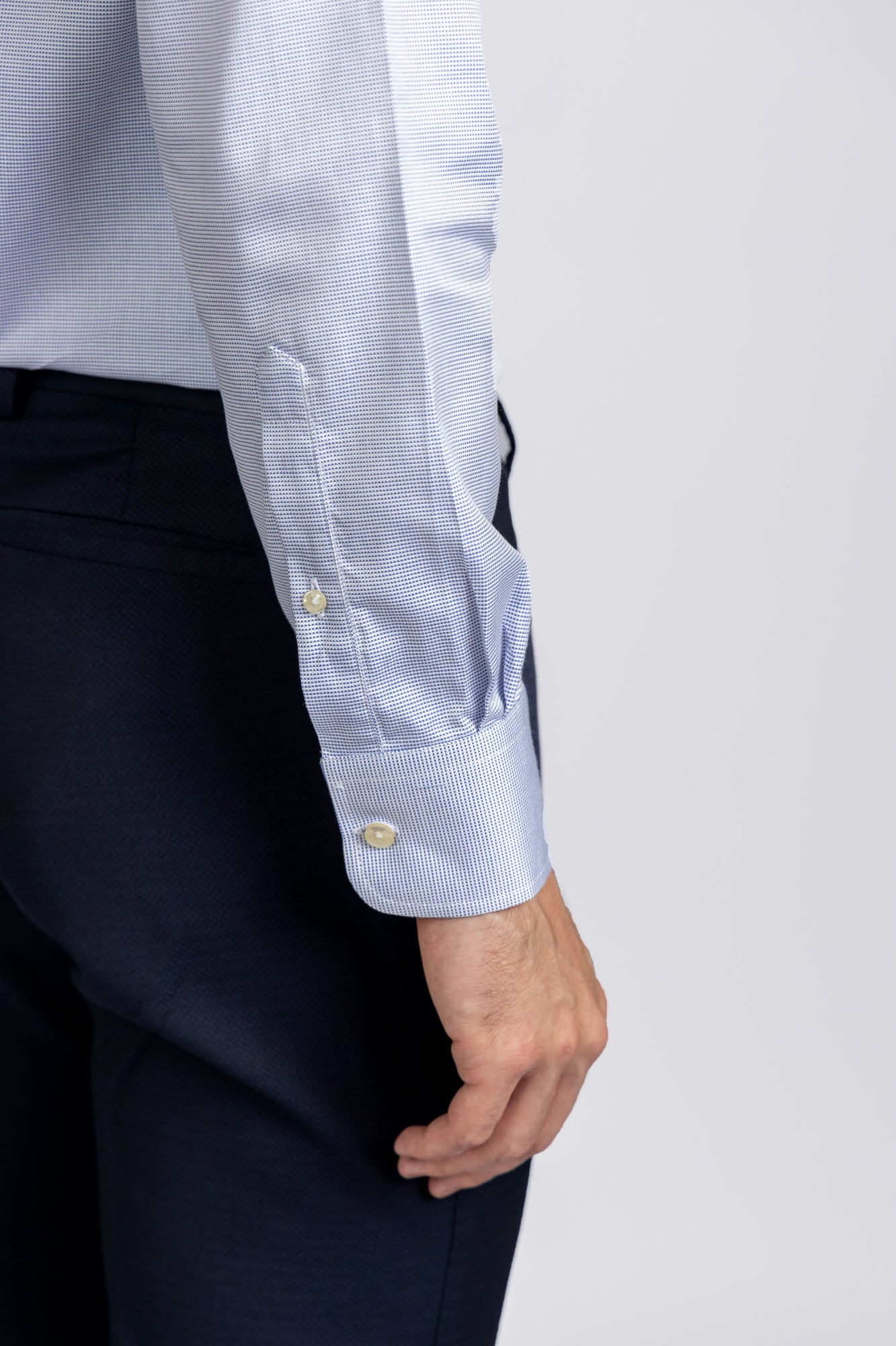 Blue End-On-End Shirt - Slim Fit