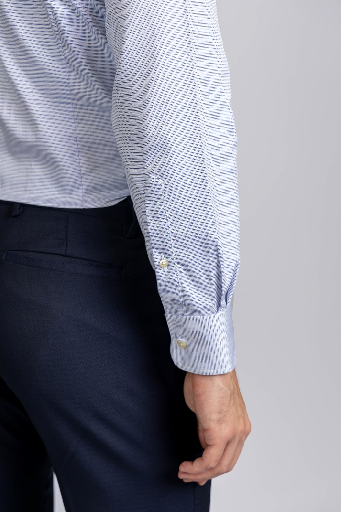 Blue End-On-End Shirt - Slim Fit