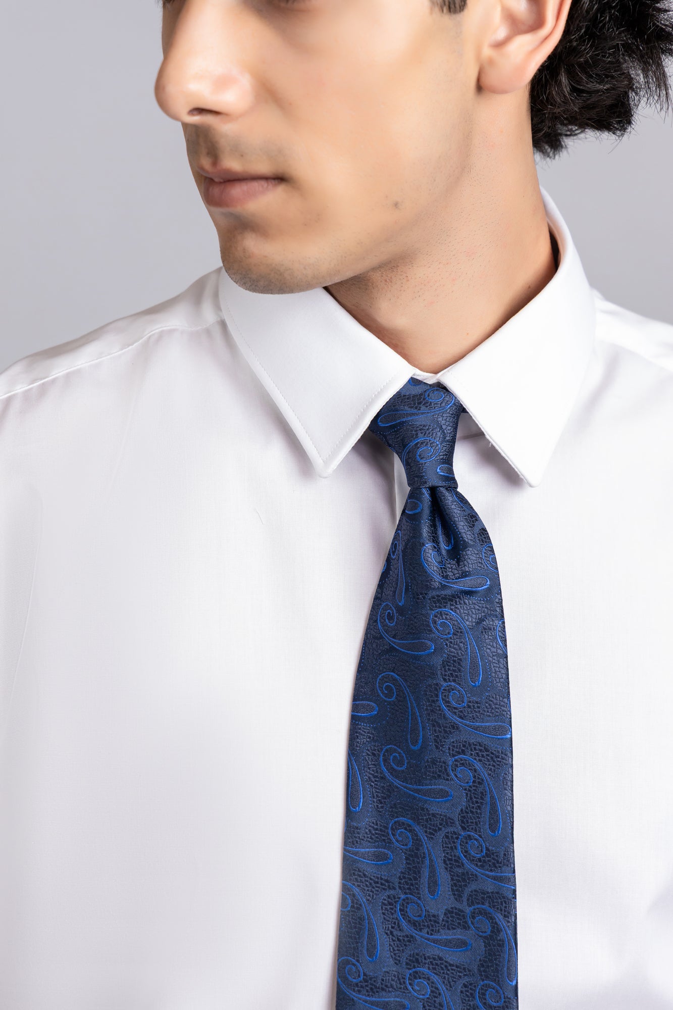 White Poplin Stretch Shirt - Slim Fit