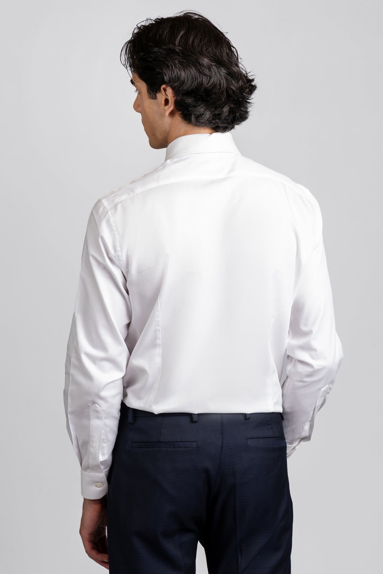White Herringbone Shirt - Slim Fit