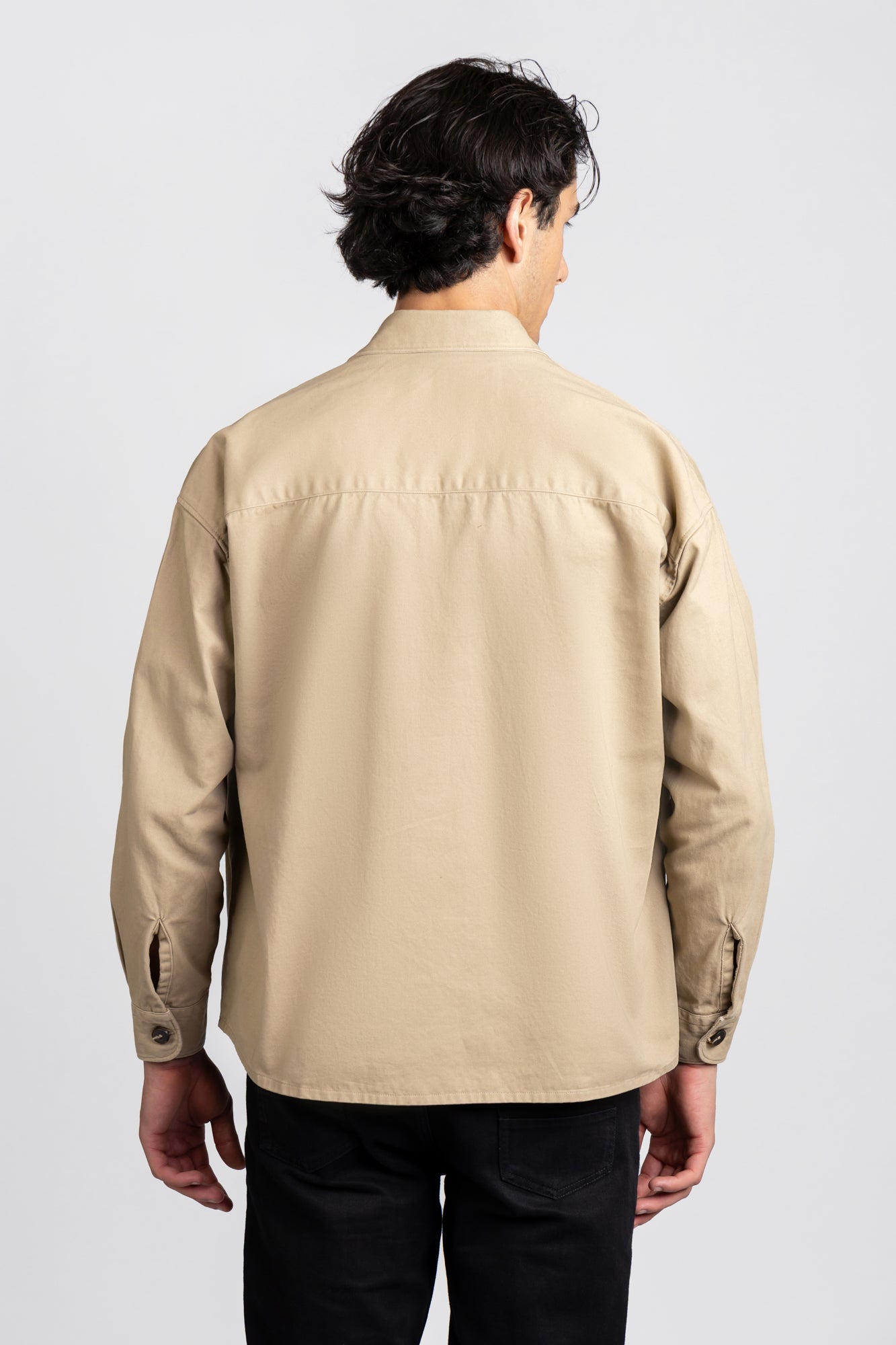 Beige Gaberdine Overshirt