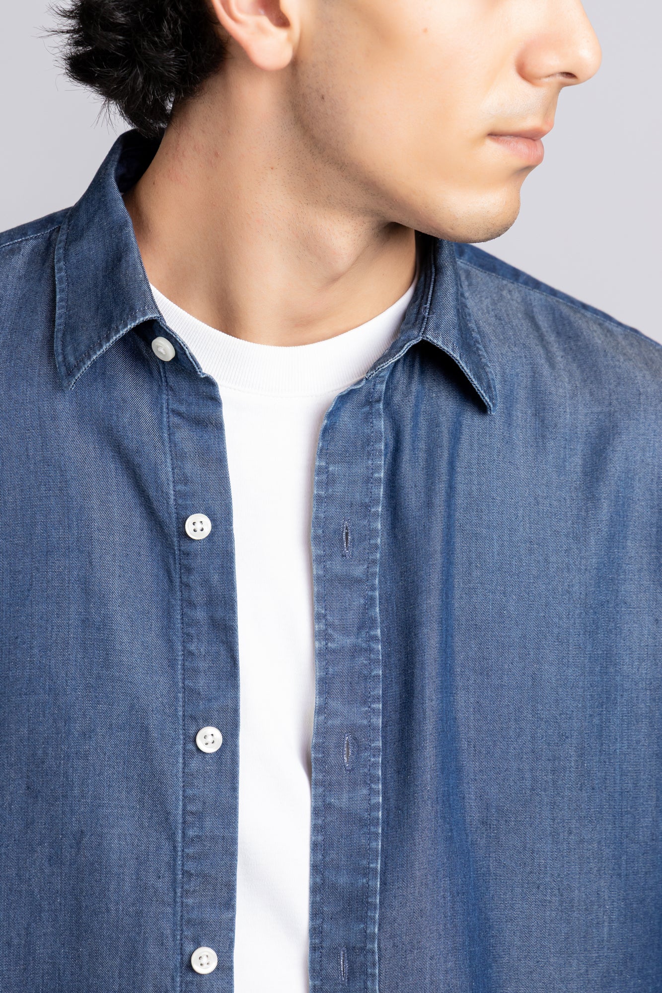 Medium Blue Denim Tencel Shirt